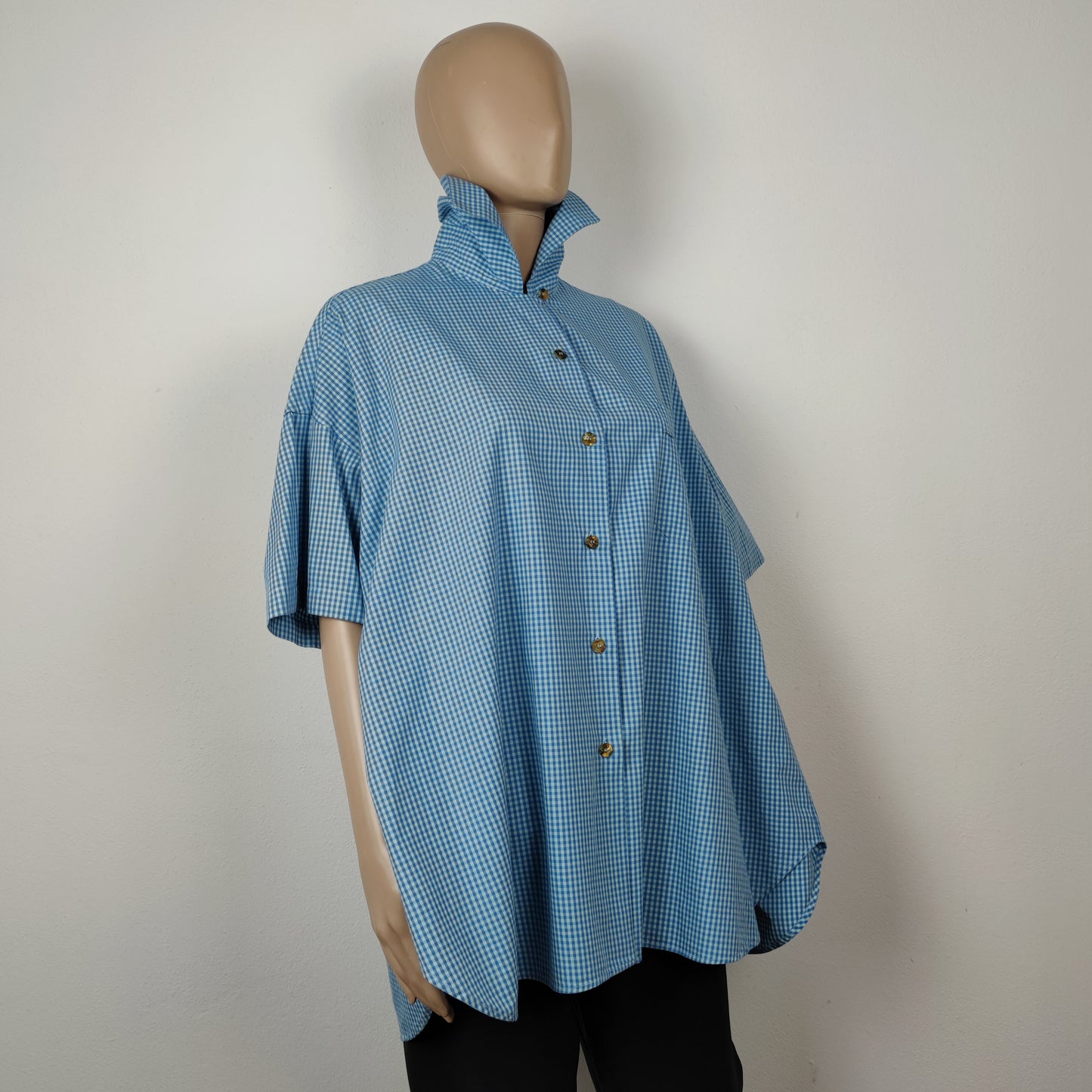 Camicia G Gigli vichy azzurro
