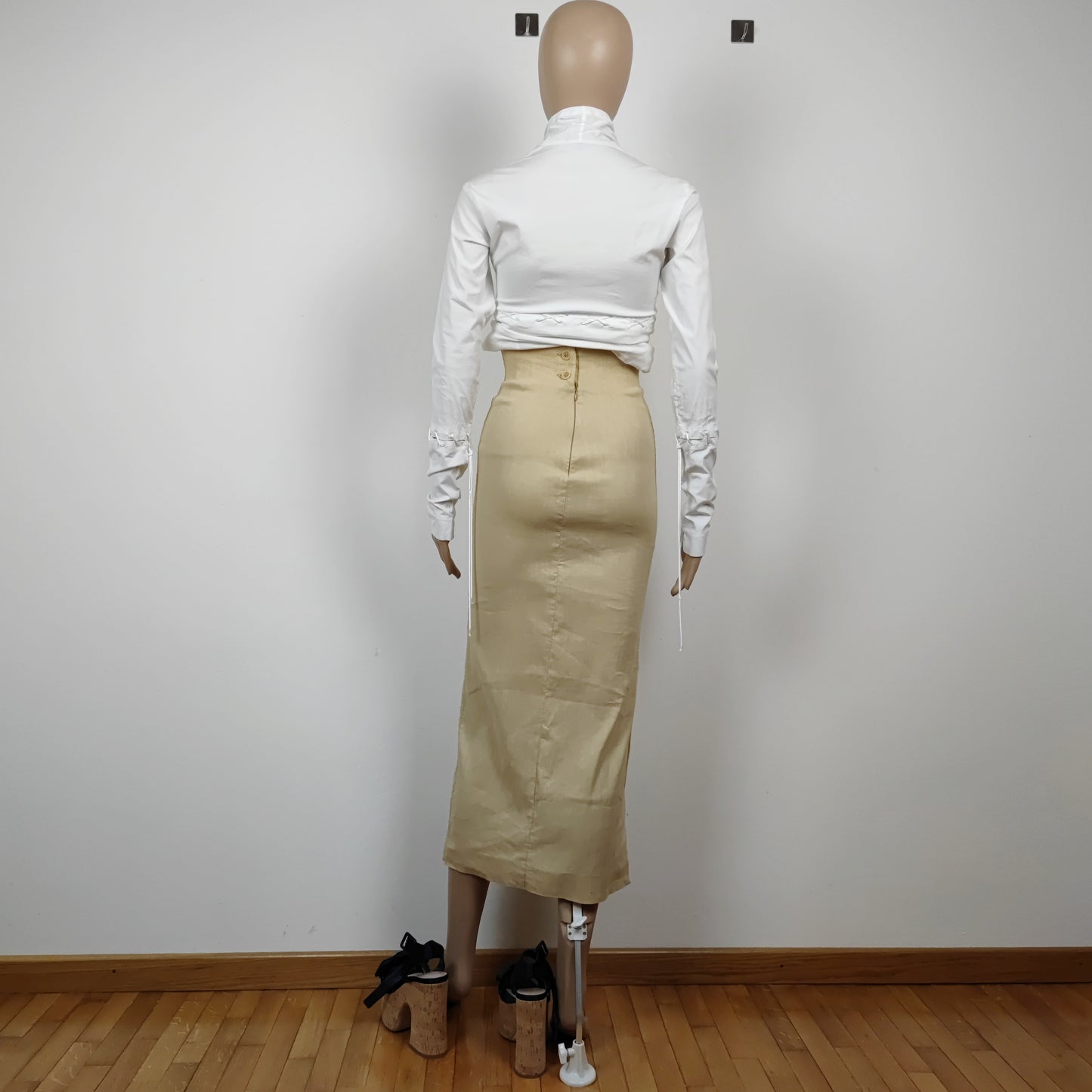 Gonna G Gigli lino beige
