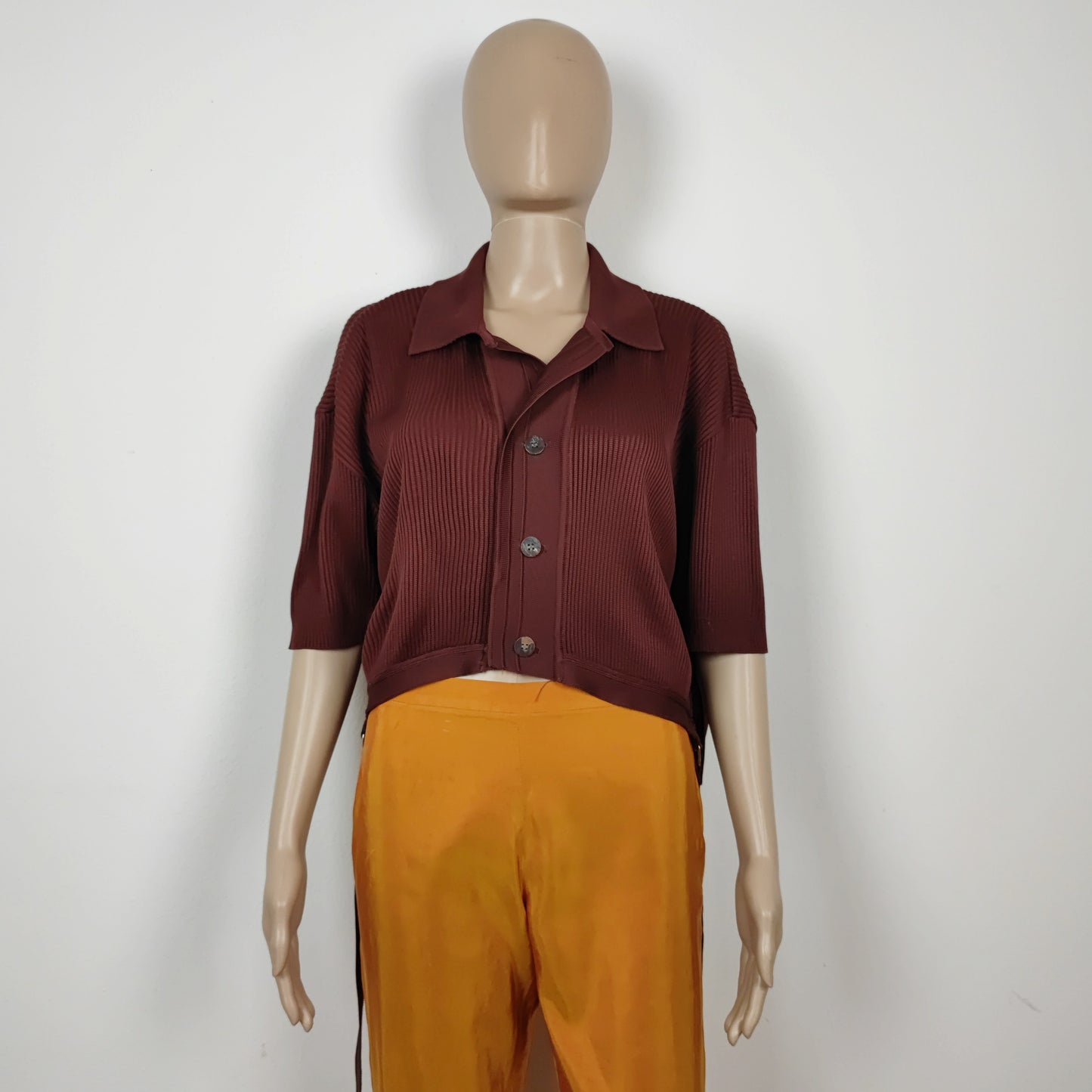 Pull Issey Miyake maglia marrone