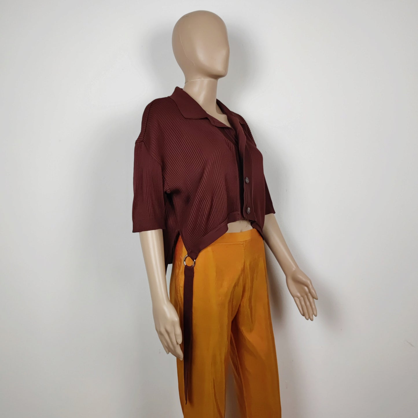Pull Issey Miyake maglia marrone