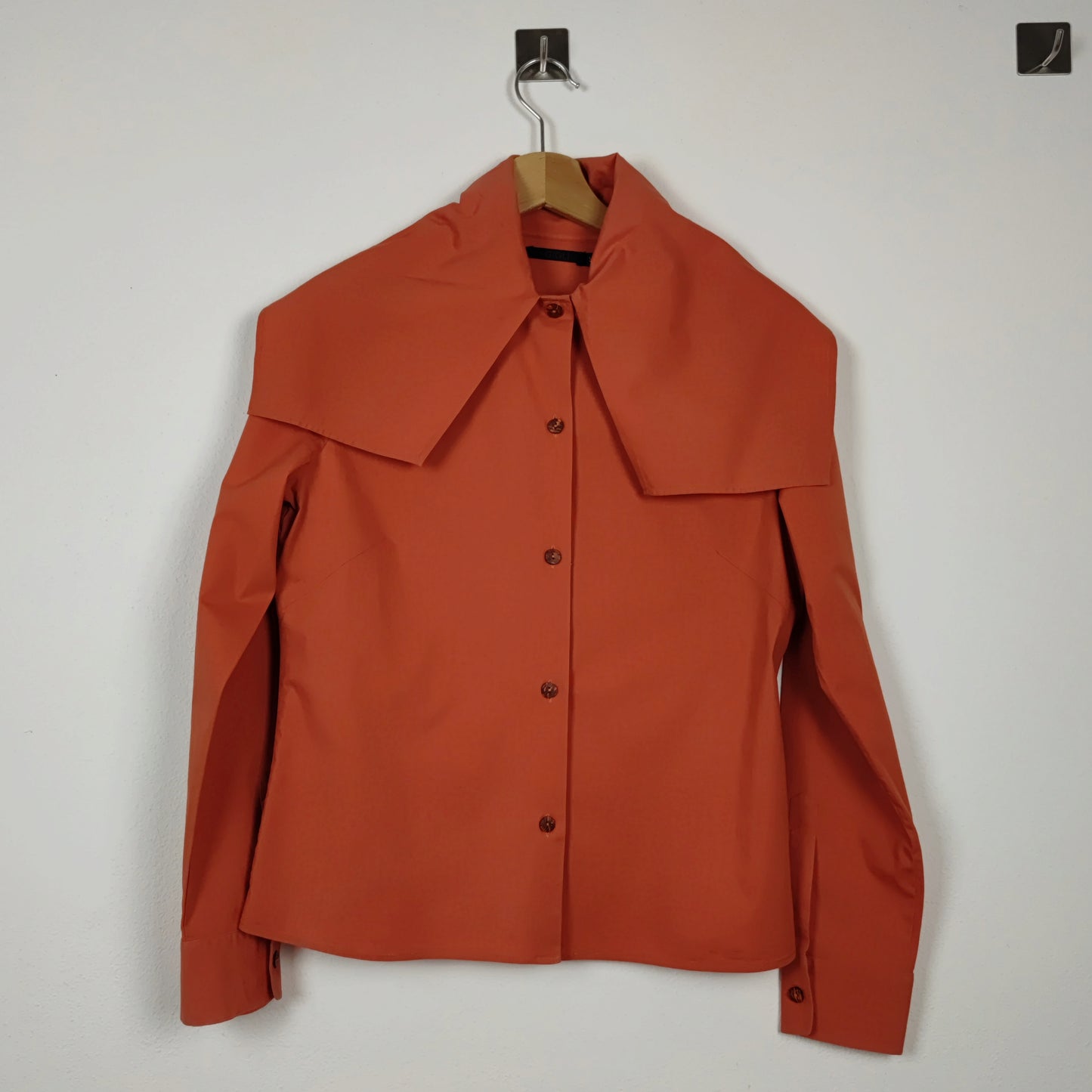 Camicia Gigli arancio con maxi collo