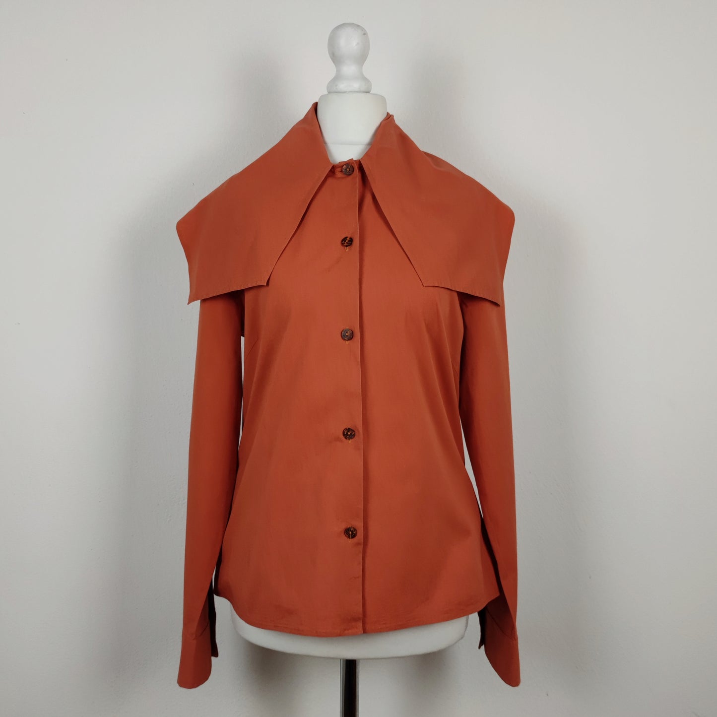Camicia Gigli arancio con maxi collo