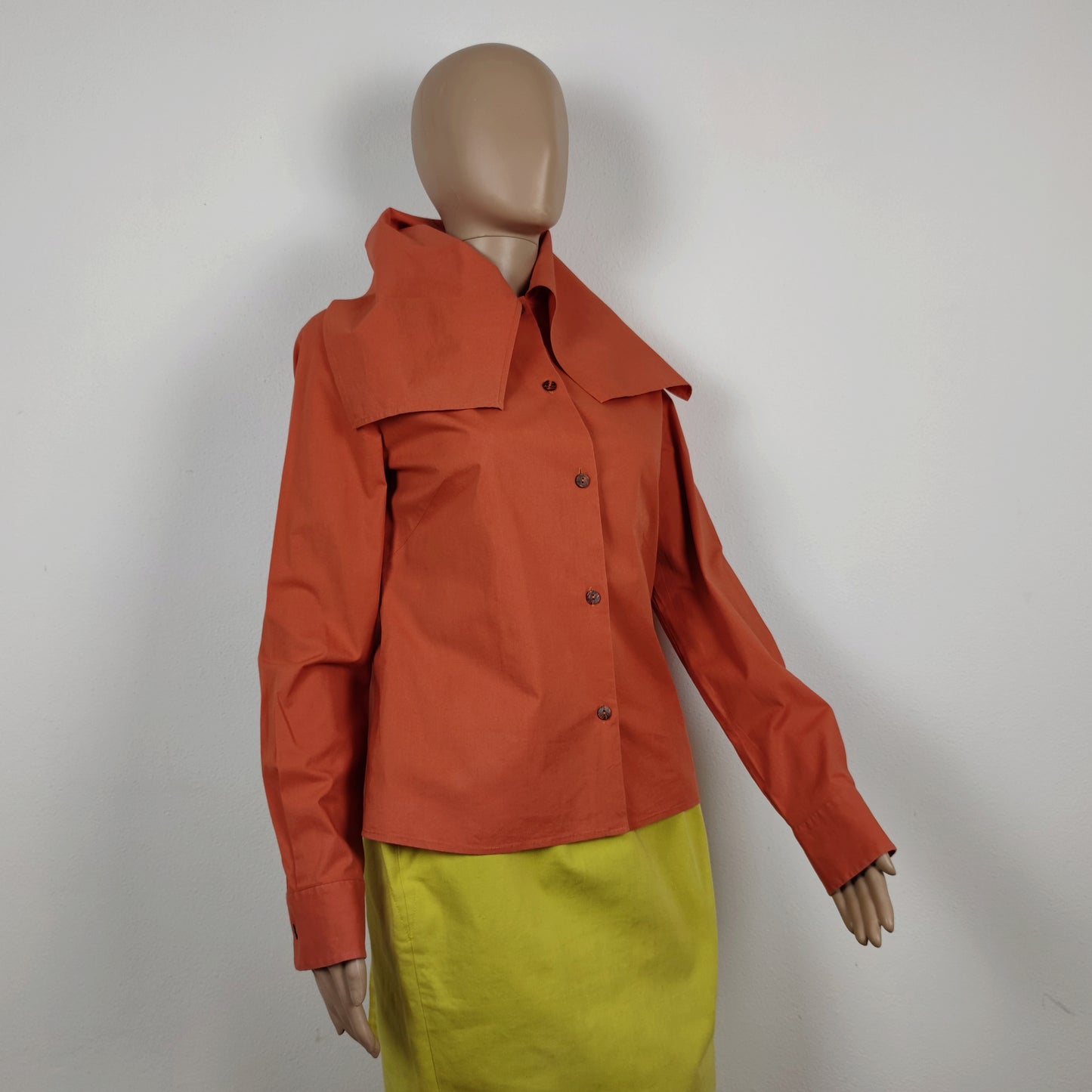 Camicia Gigli arancio con maxi collo