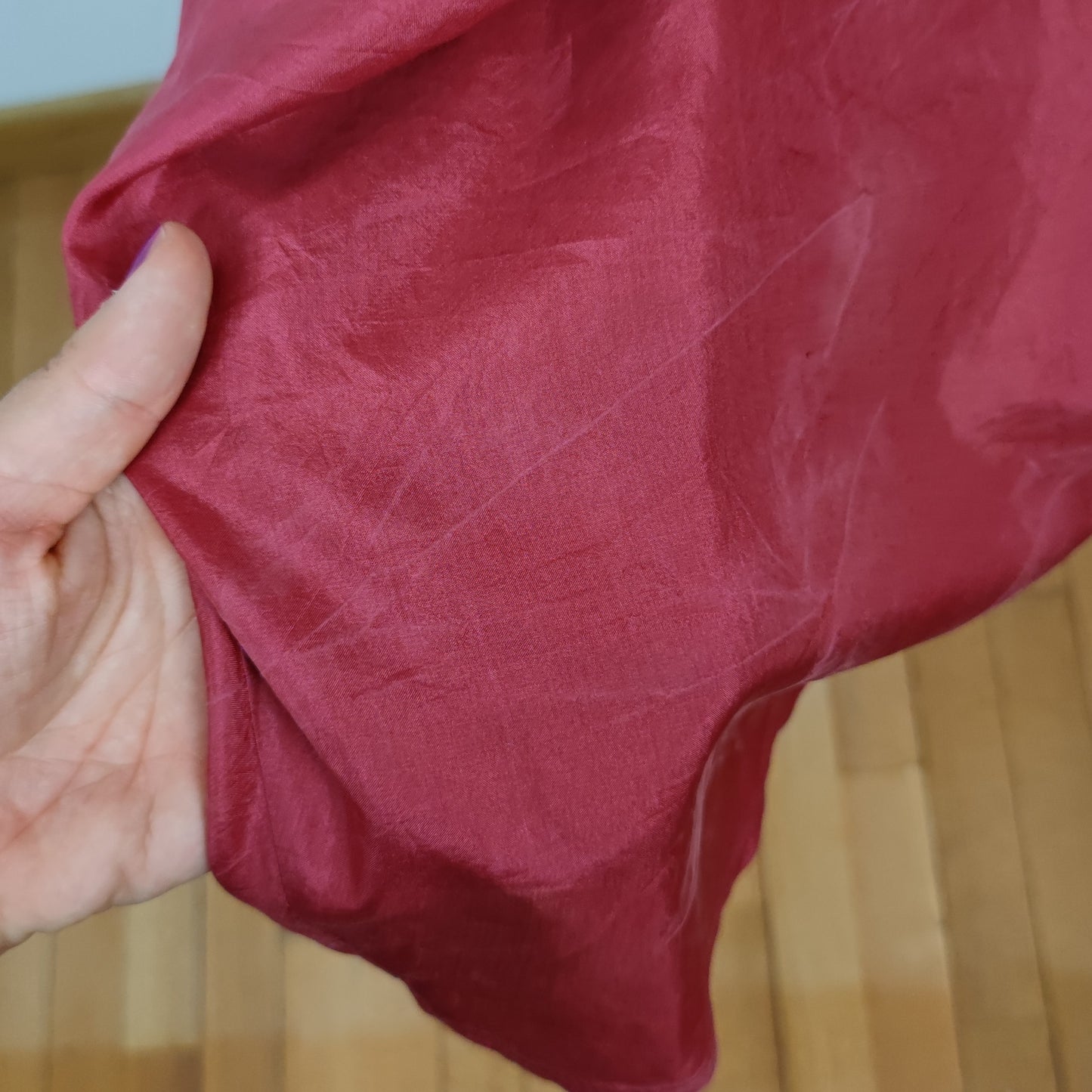 Abito lungo G di Romeo Gigli rosso in seta lavata