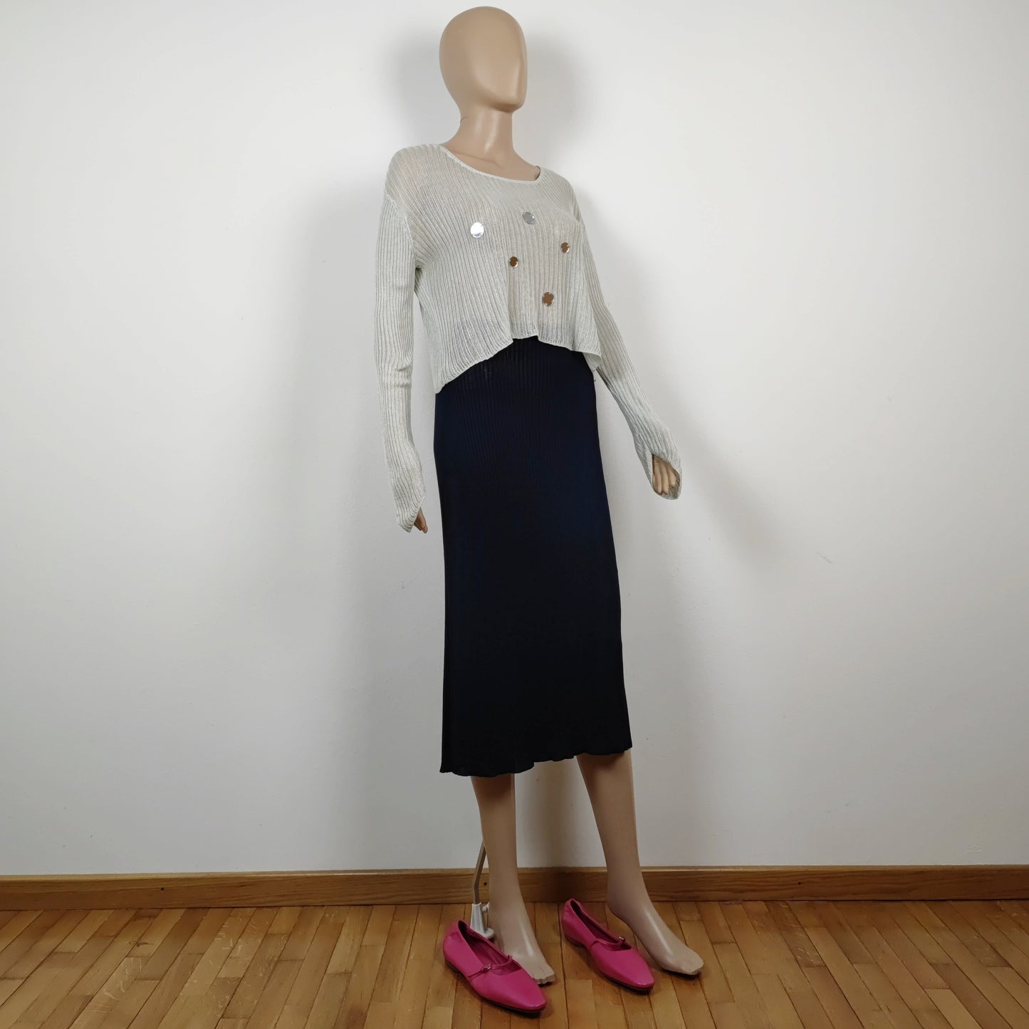 Completo in maglia di seta - top e gonna