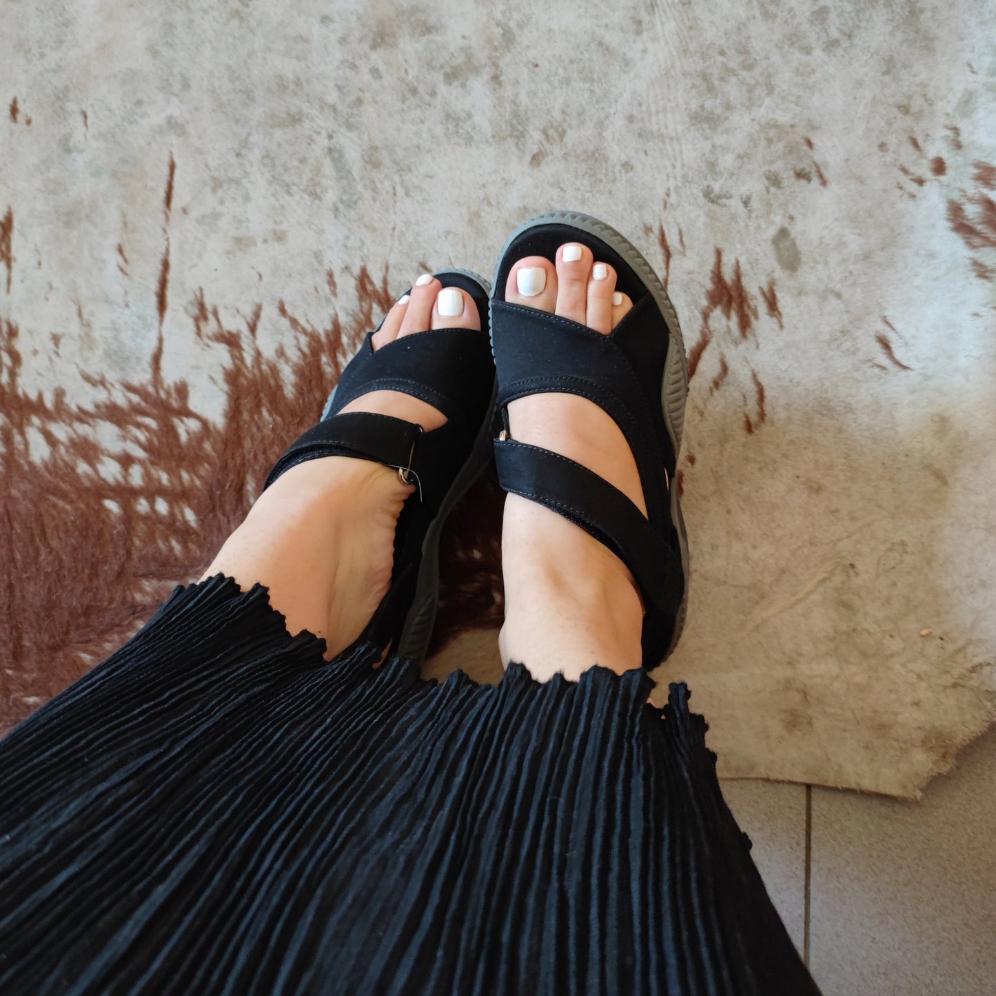 sandali in tela e gomma