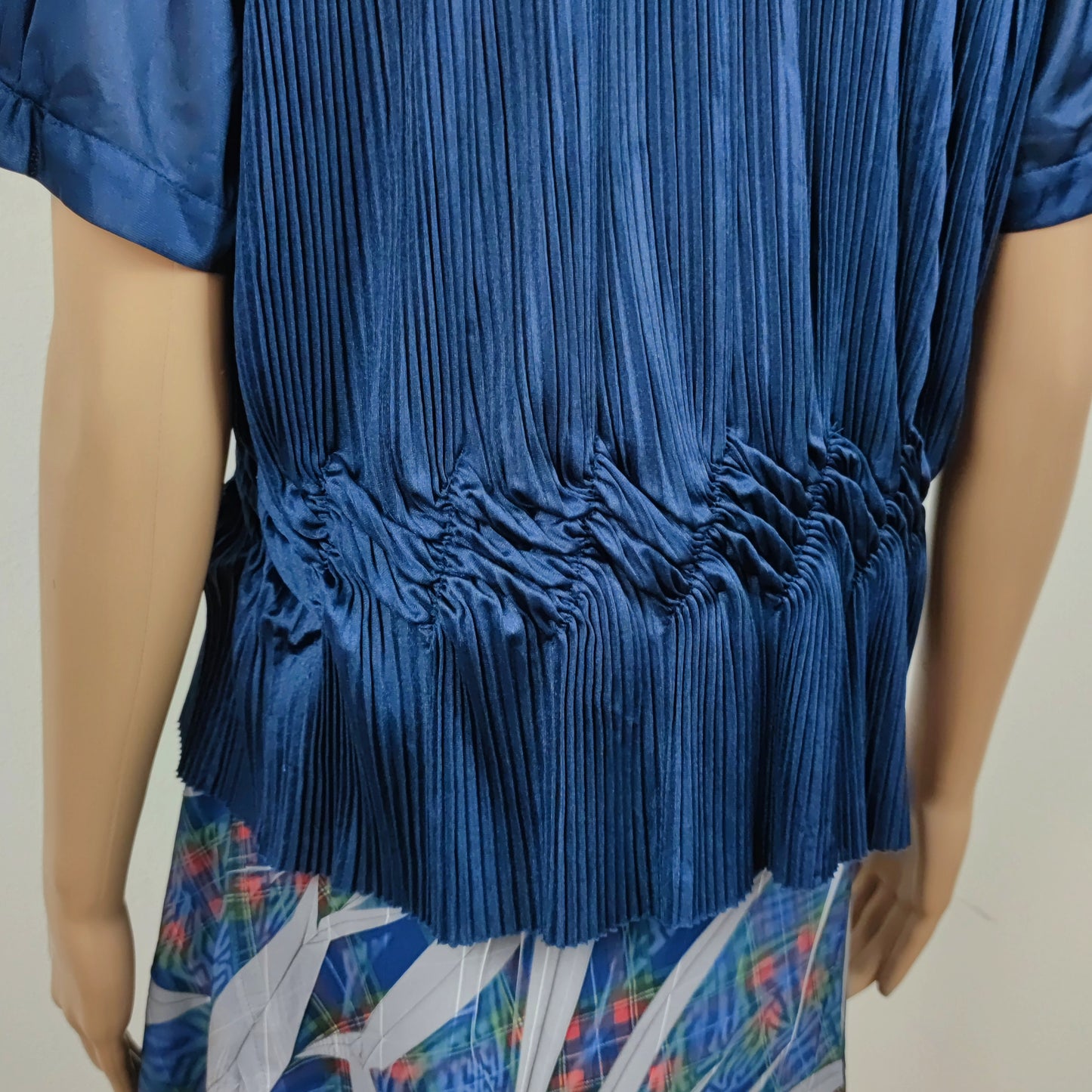 camicia Comme des Garçons blu con plissé