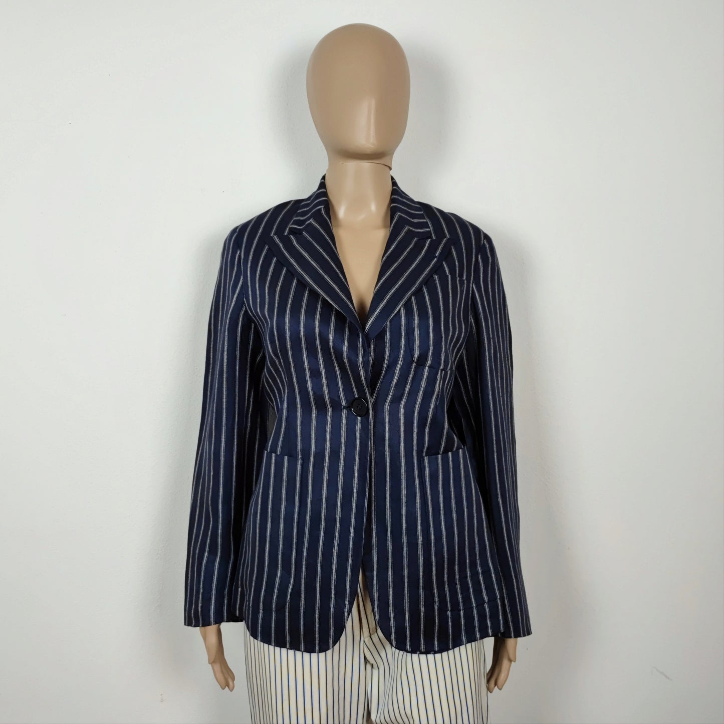 giacca Romeo Gigli blu a righe - estate 1994
