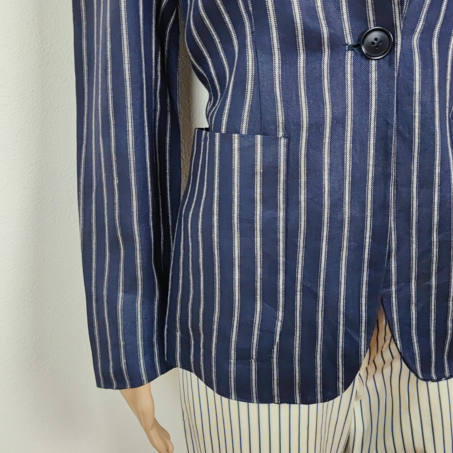giacca Romeo Gigli blu a righe - estate 1994