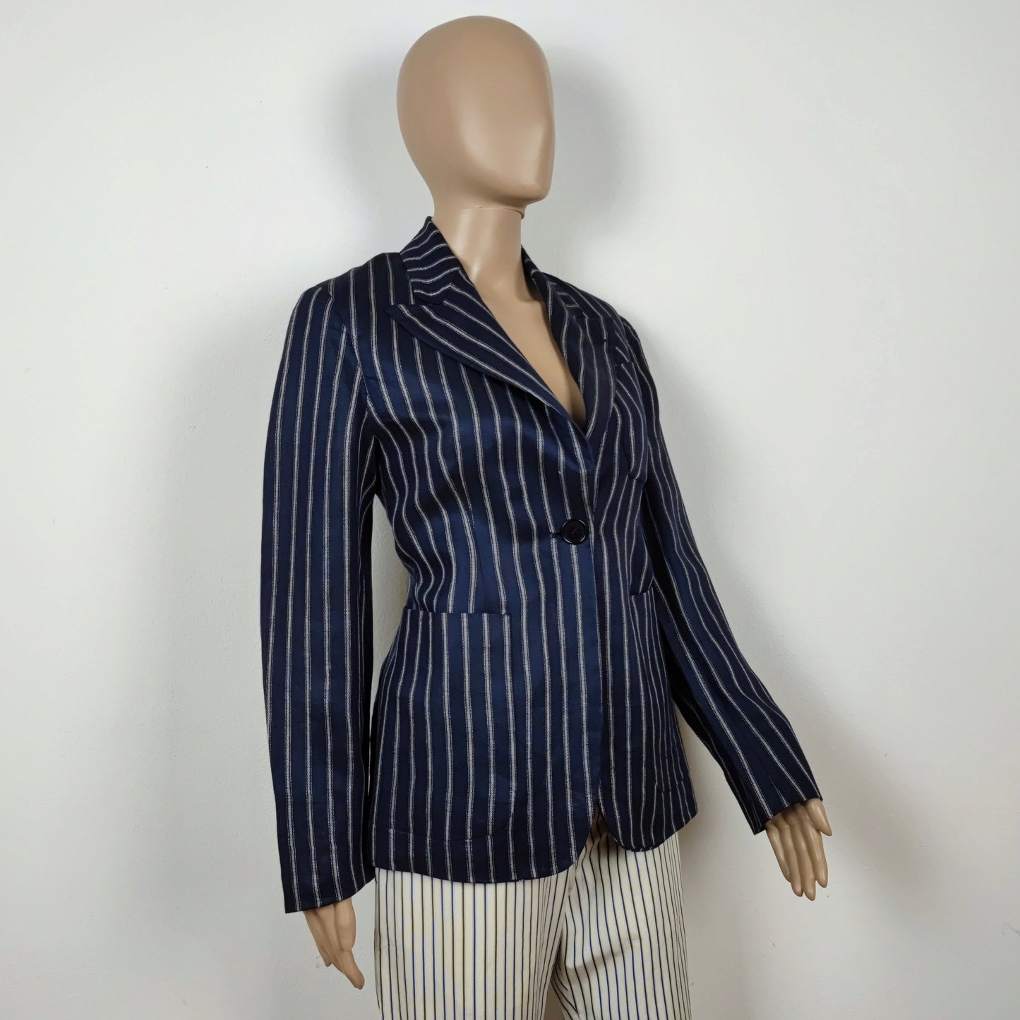 giacca Romeo Gigli blu a righe - estate 1994