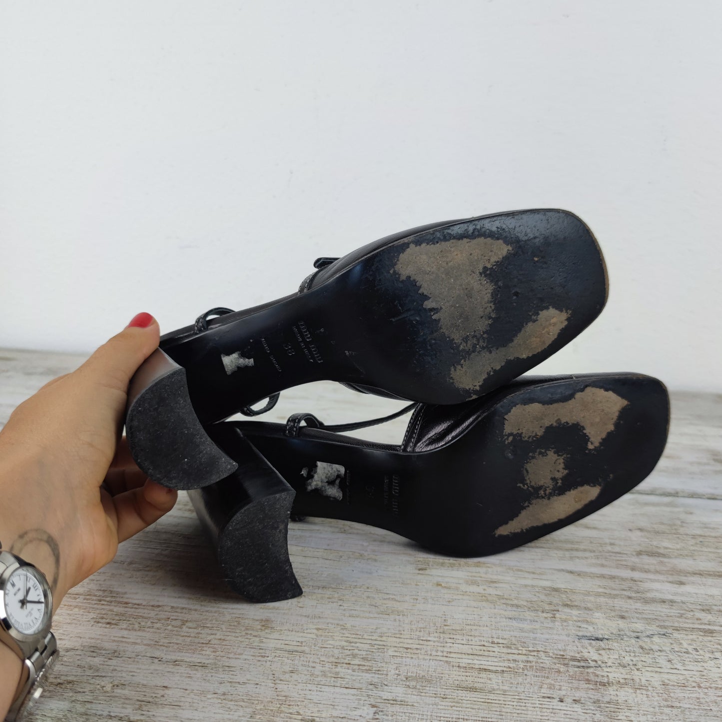 décolleté Miu Miu vintage pelle nera