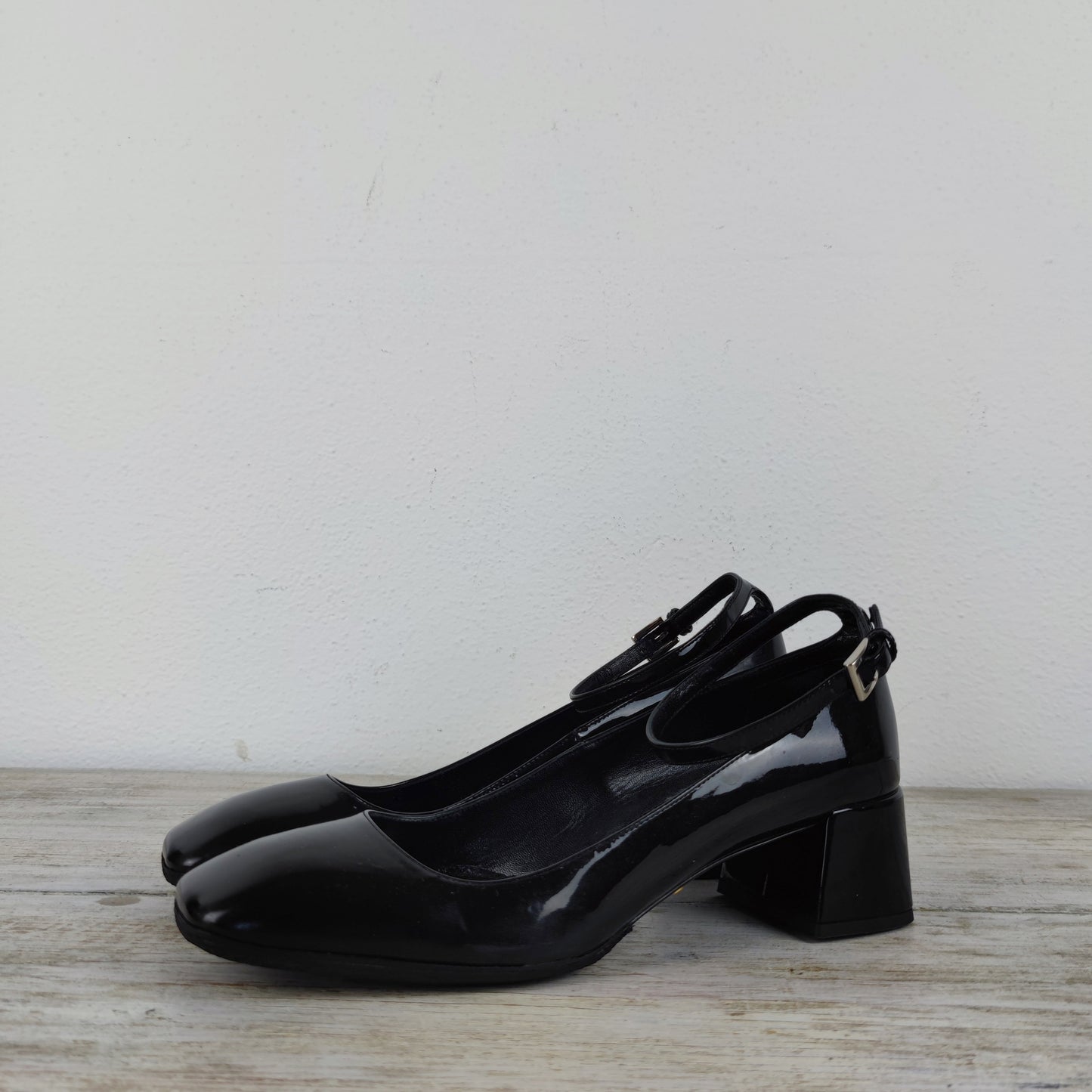 mary jane vernice nera punta quadrata nr.37.5