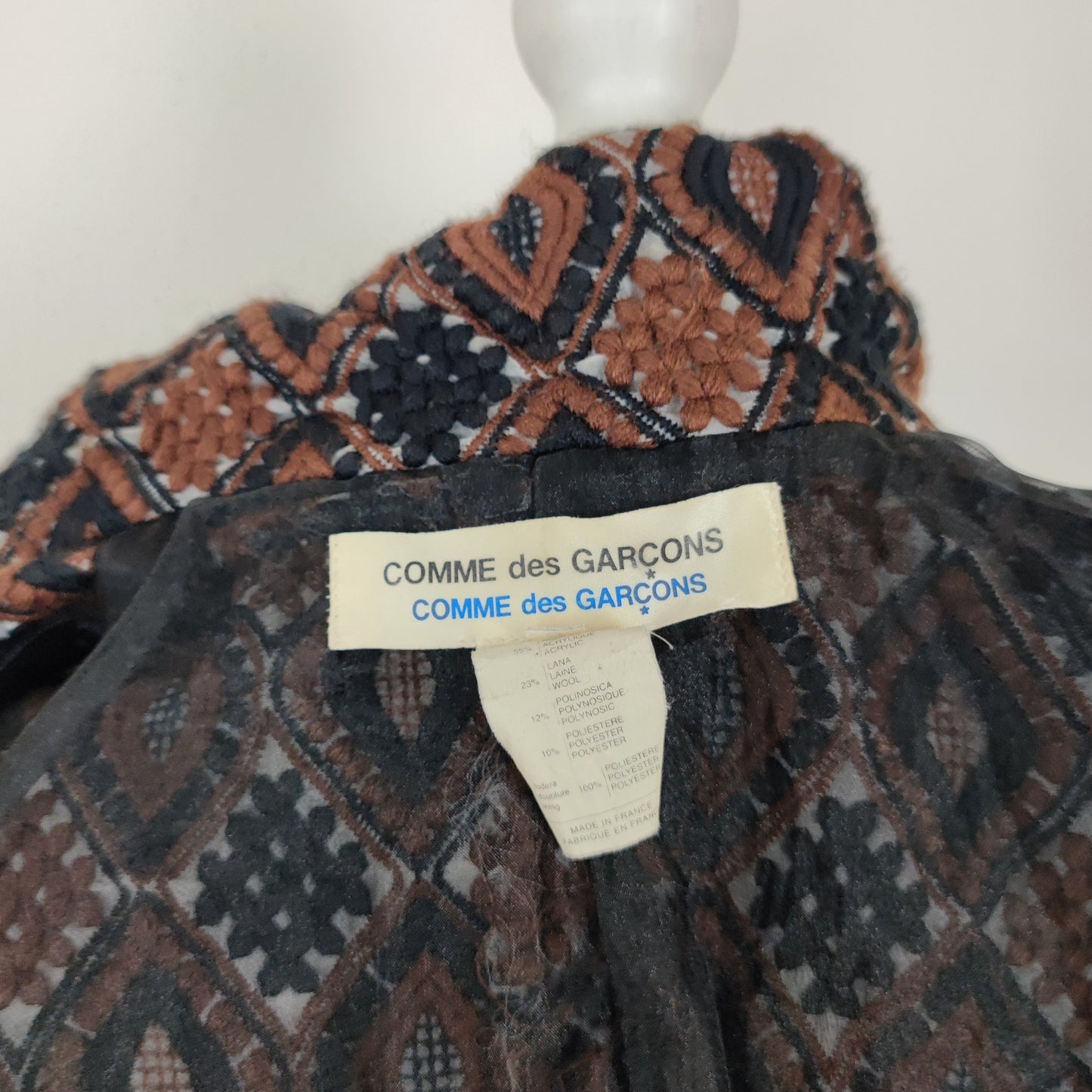 Giacca Comme des Garçons nera e marrone