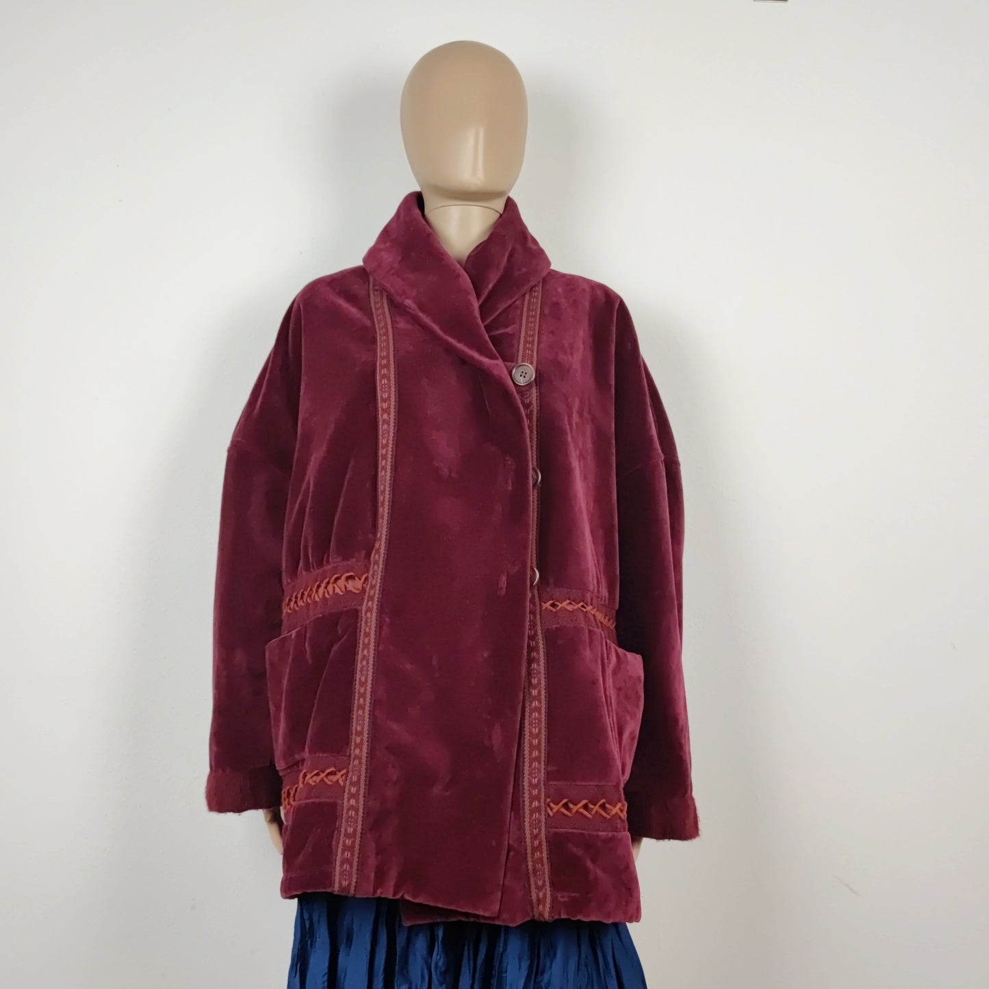 Giaccone G di Romeo Gigli velluto bordeaux