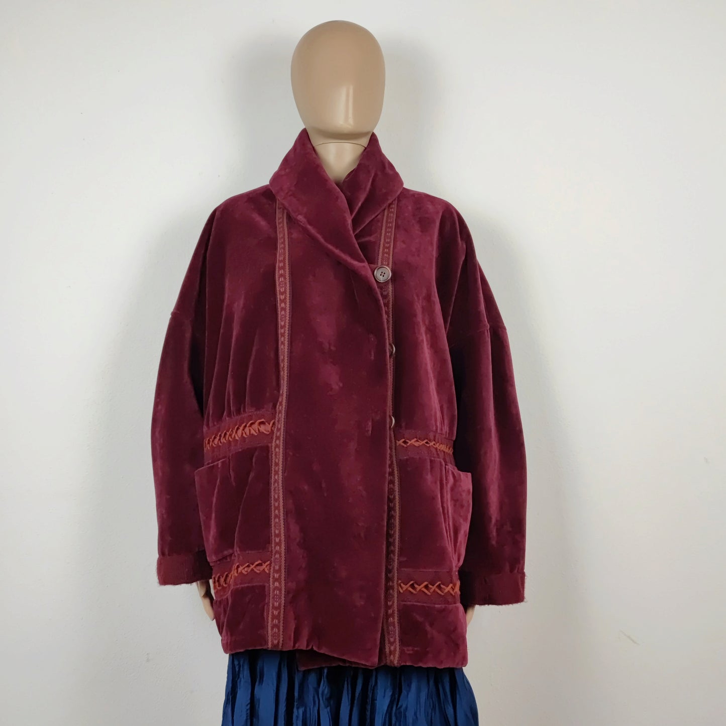 Giaccone G di Romeo Gigli velluto bordeaux