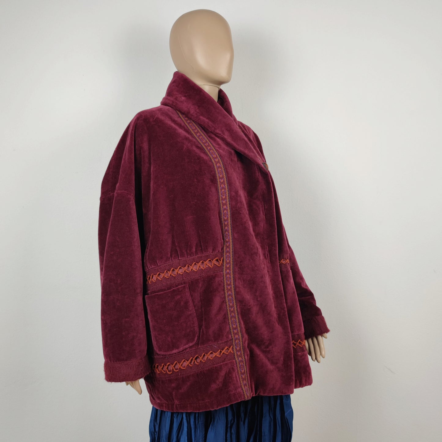 Giaccone G di Romeo Gigli velluto bordeaux