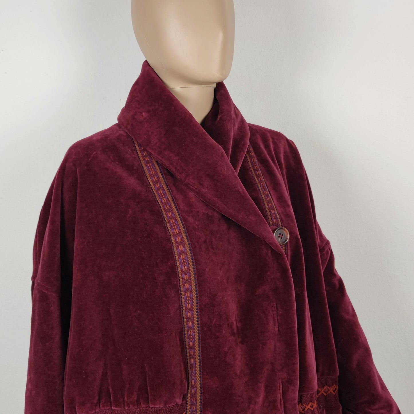 Giaccone G di Romeo Gigli velluto bordeaux
