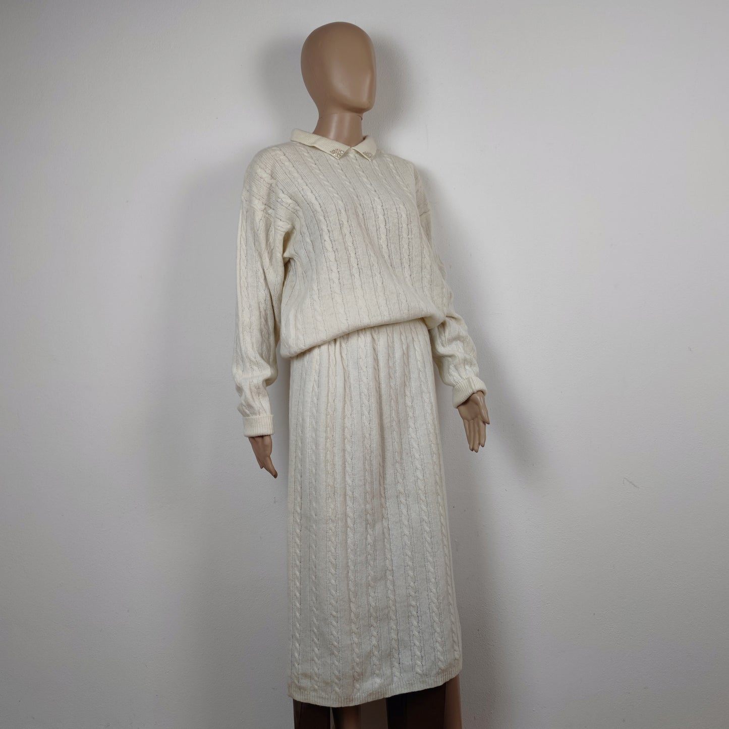 Completo vintage in maglia bianco