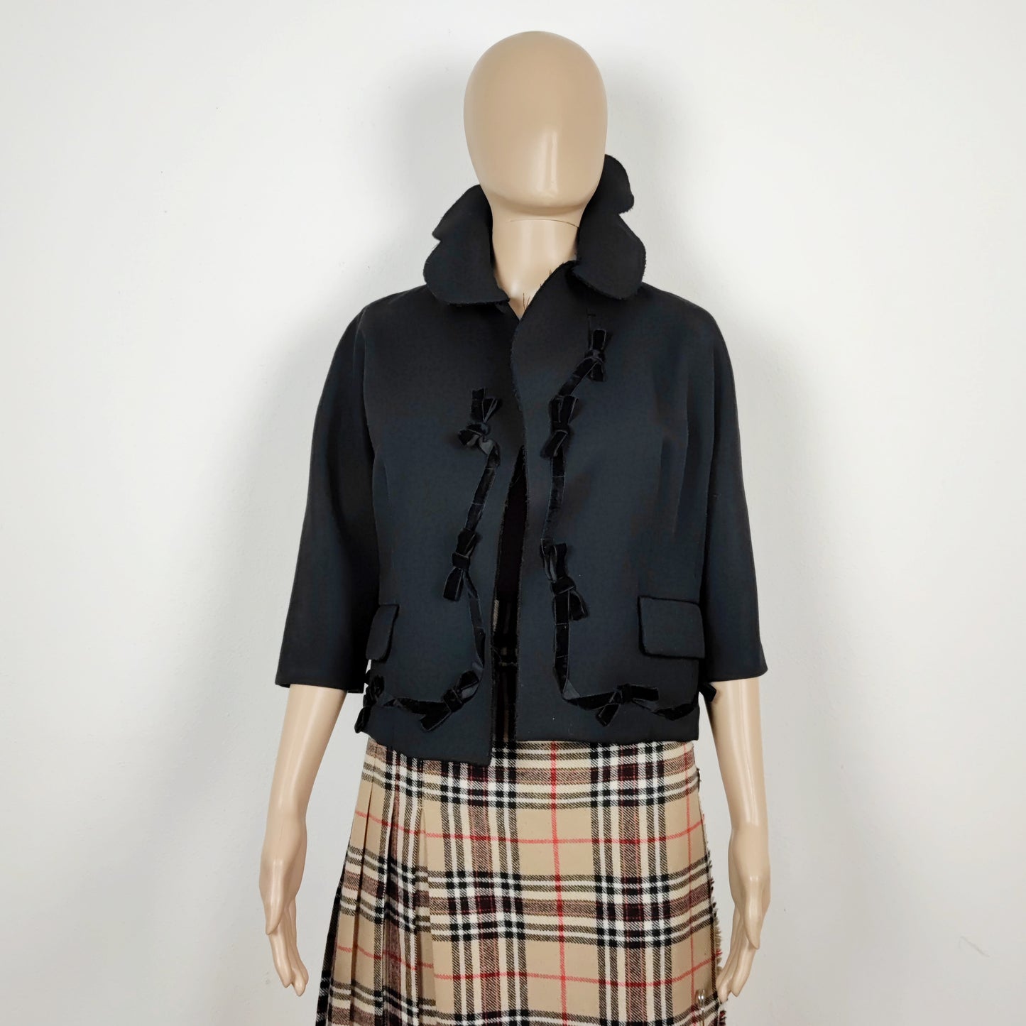 Giacchino nero Comme des Garçons collo fiore