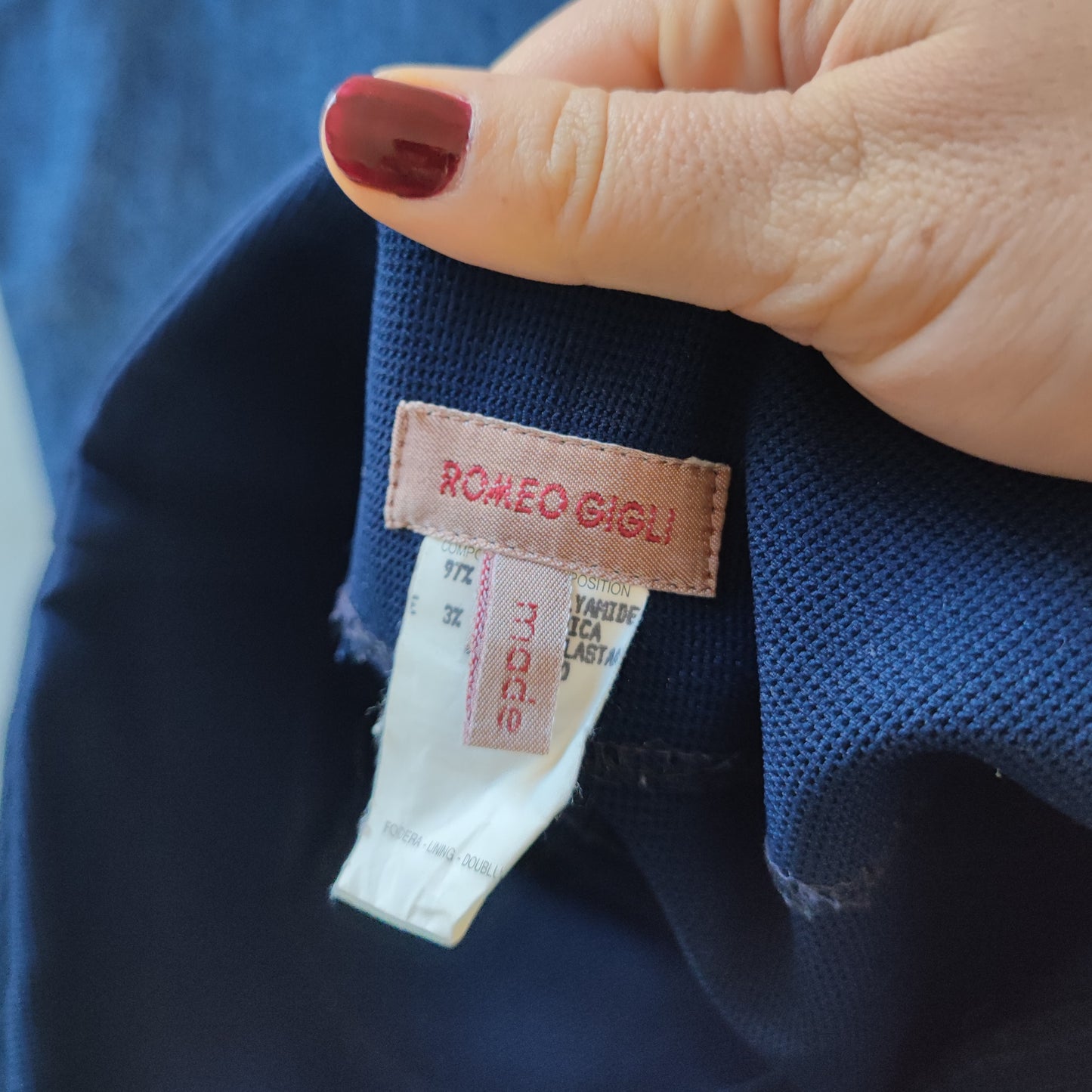 Pantaloni blu Romeo Gigli vita alta - 1992