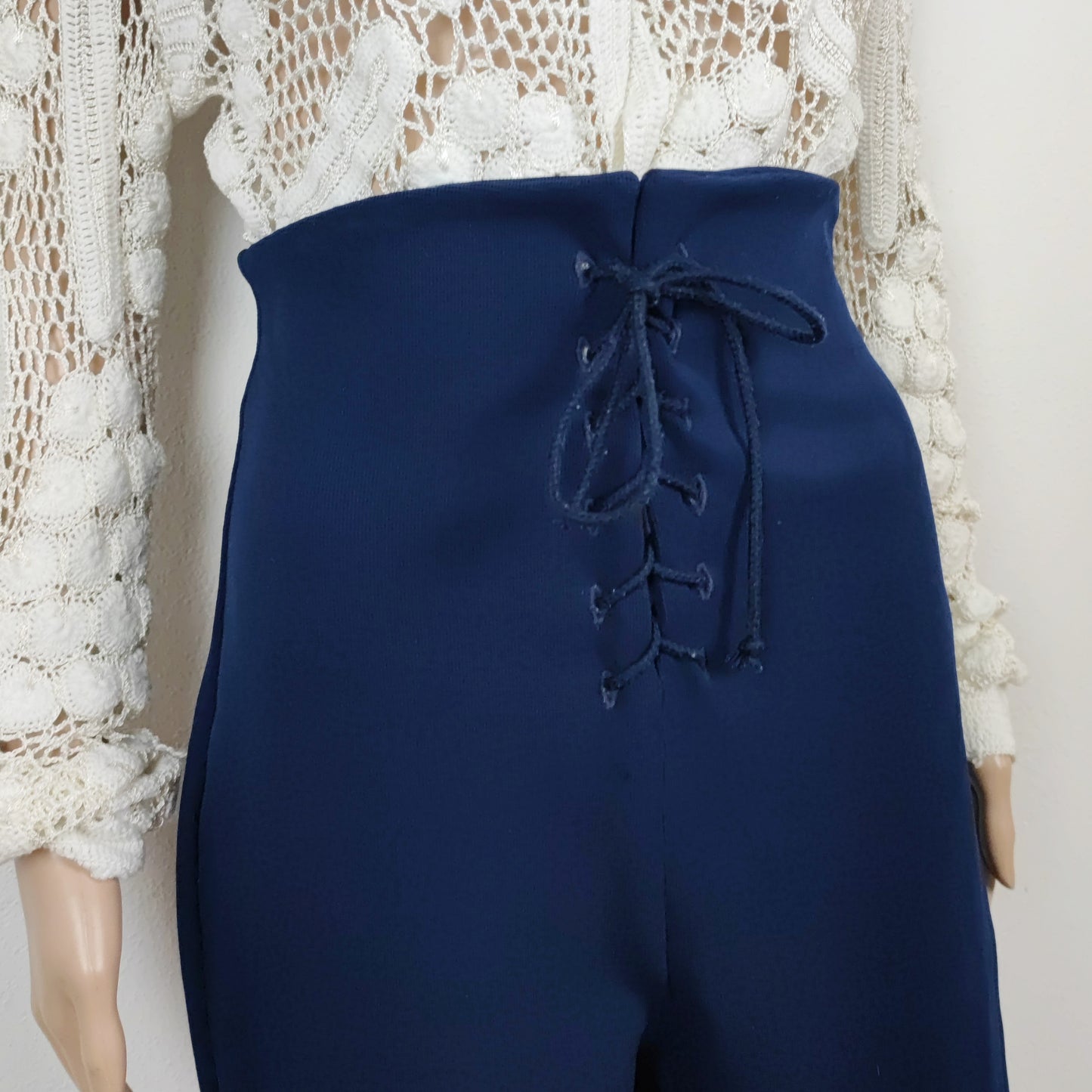 Pantaloni blu Romeo Gigli vita alta - 1992