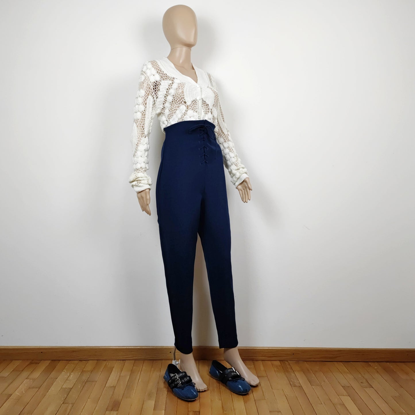 Pantaloni blu Romeo Gigli vita alta - 1992
