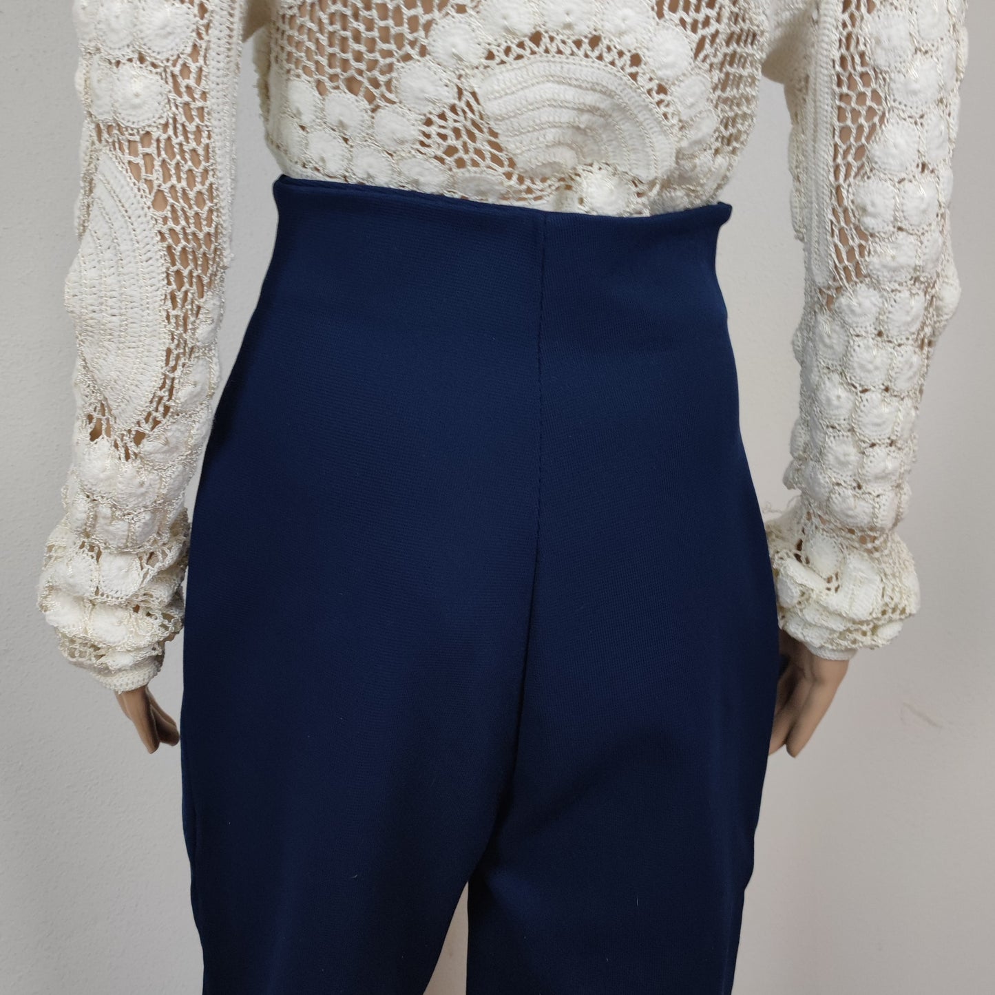 Pantaloni blu Romeo Gigli vita alta - 1992
