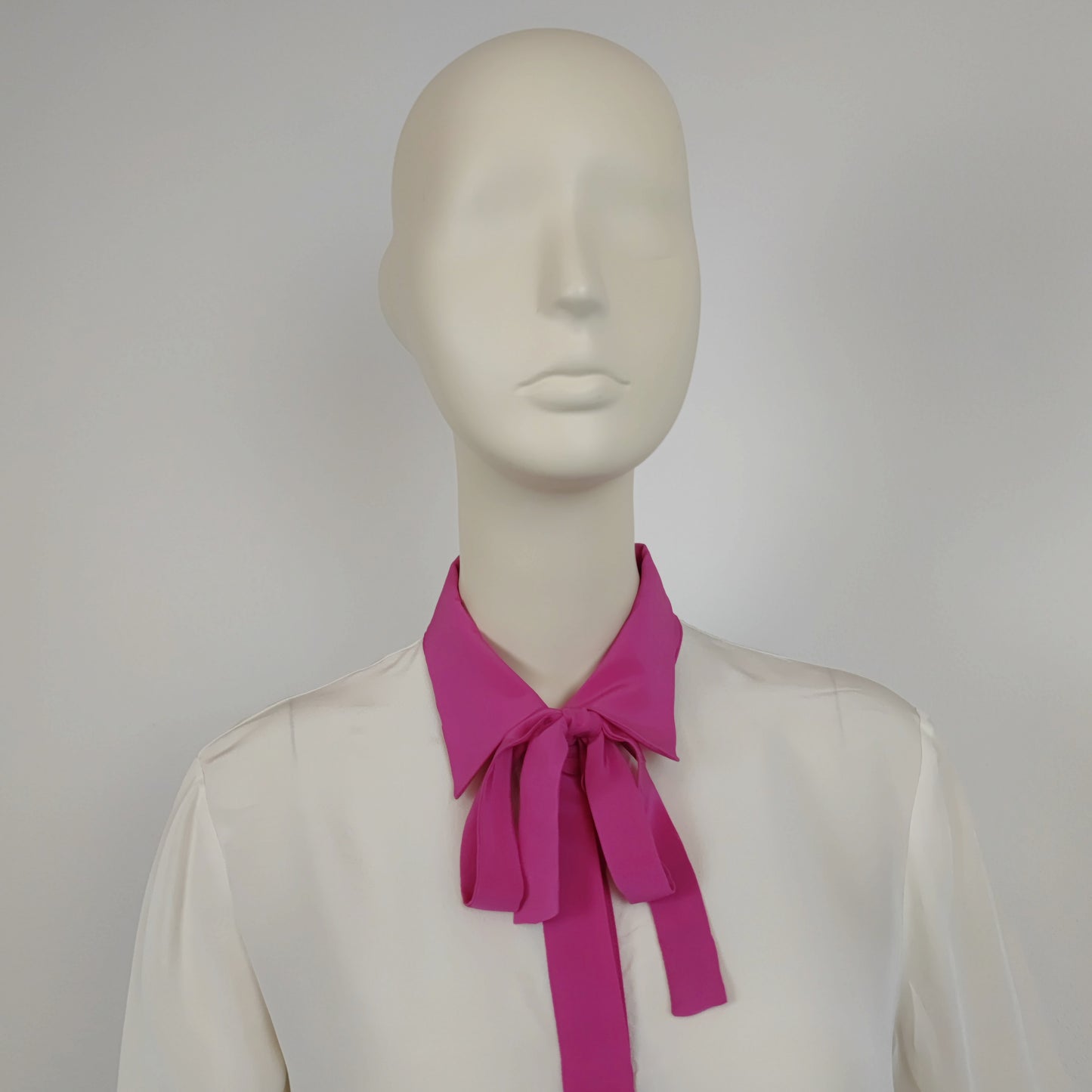 Camicia Prada 2015 pura seta talco + pink