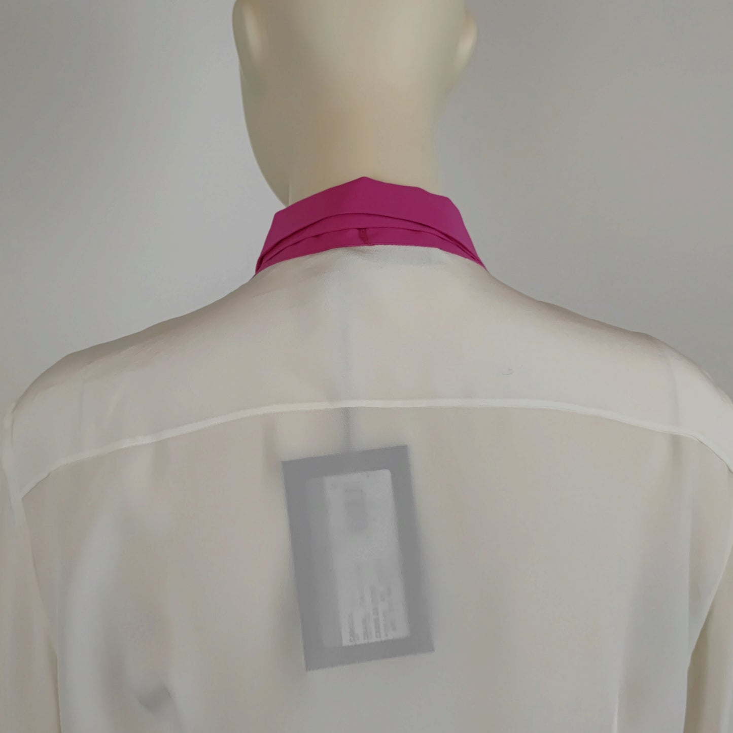 Camicia Prada 2015 pura seta talco + pink