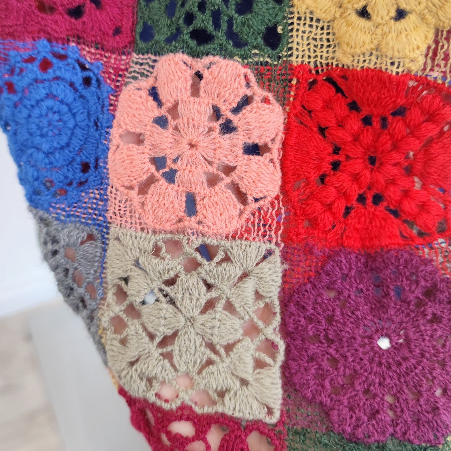 Gonna Comme des Garçons crochet multicolor
