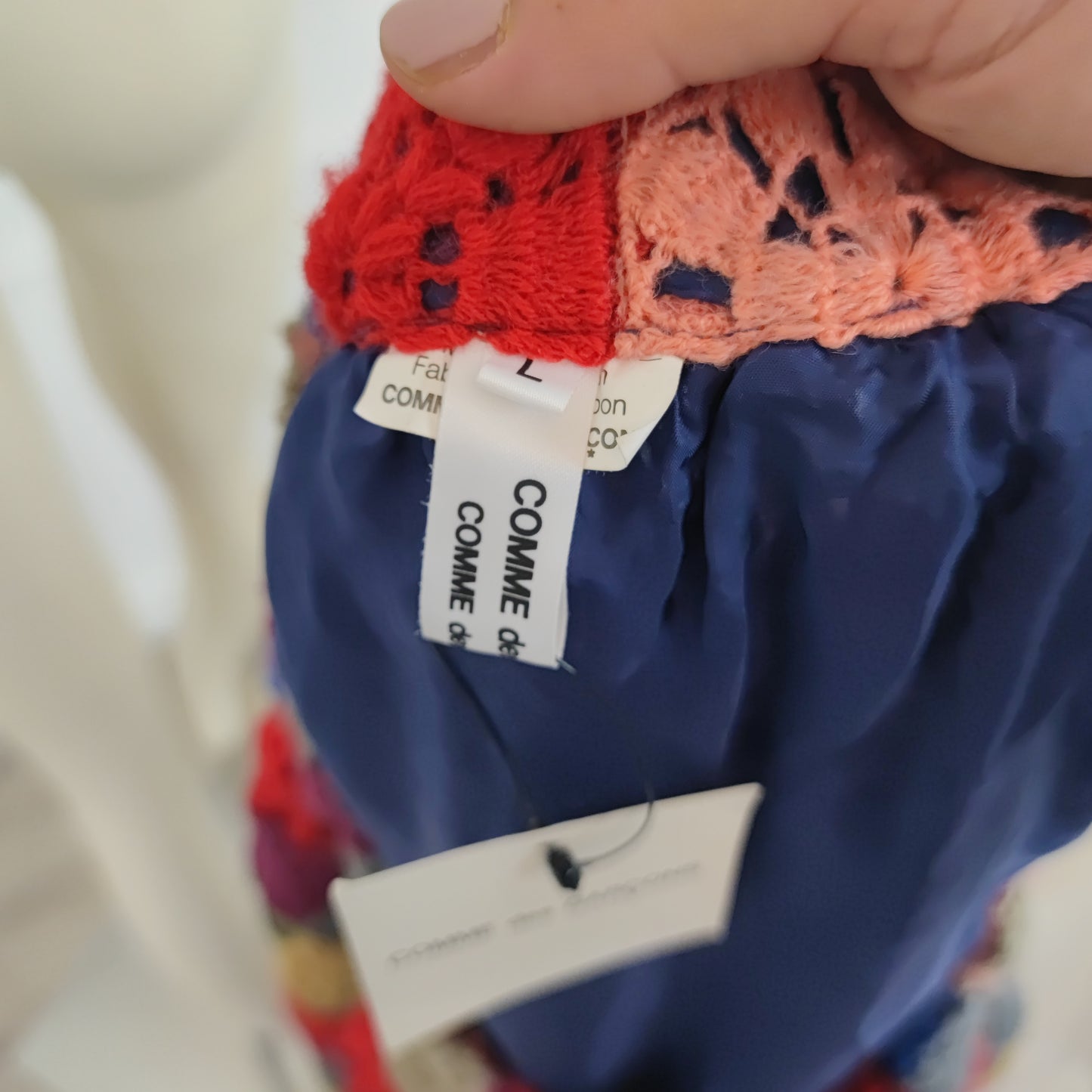 Gonna Comme des Garçons crochet multicolor