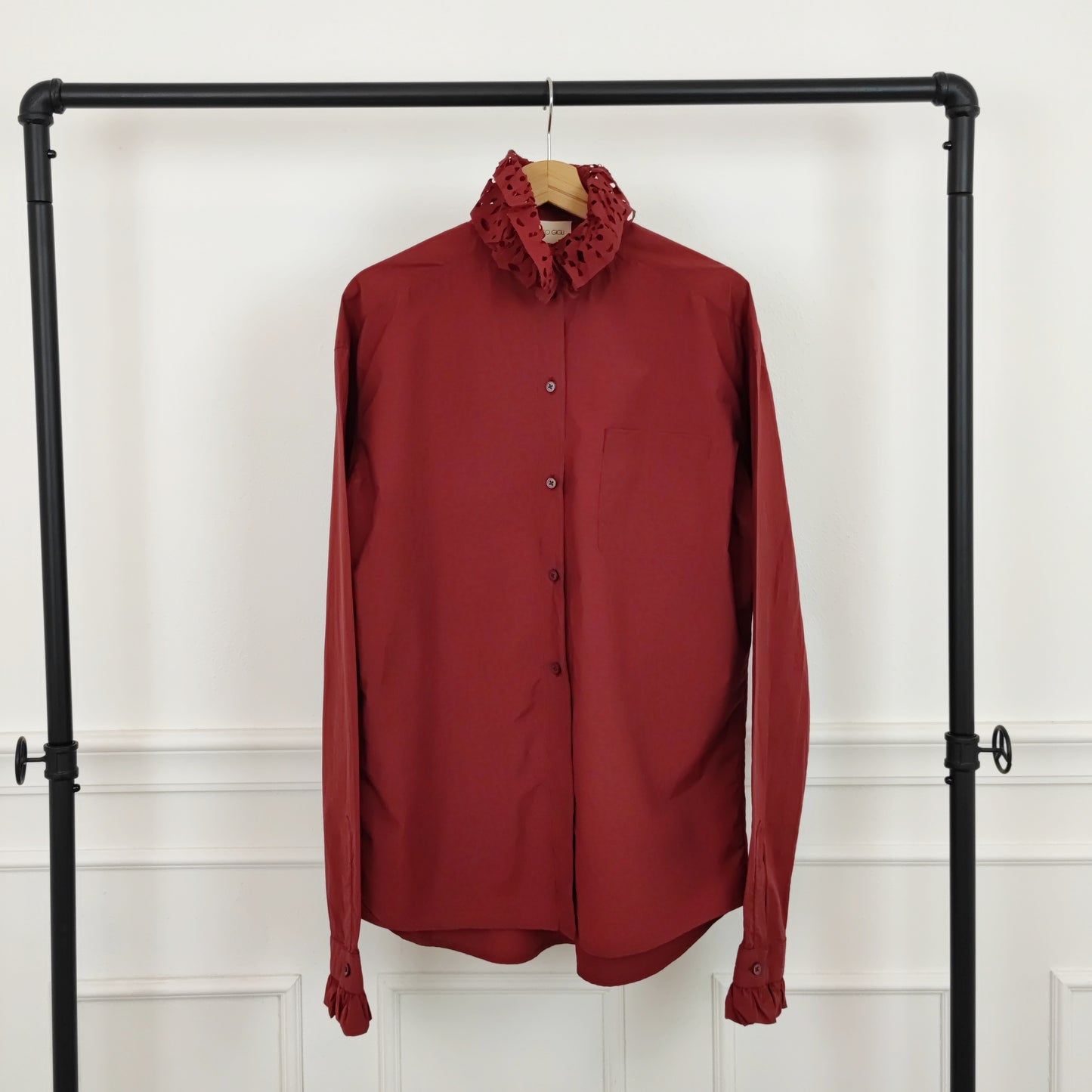 Camicia Romeo Gigli borgogna collo traforato
