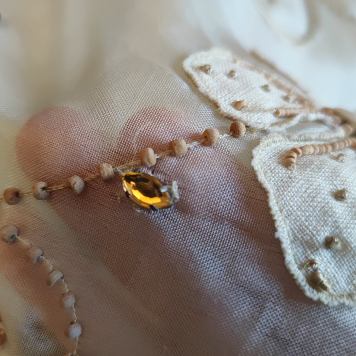 Gonna Max Mara in seta e lino con ricami