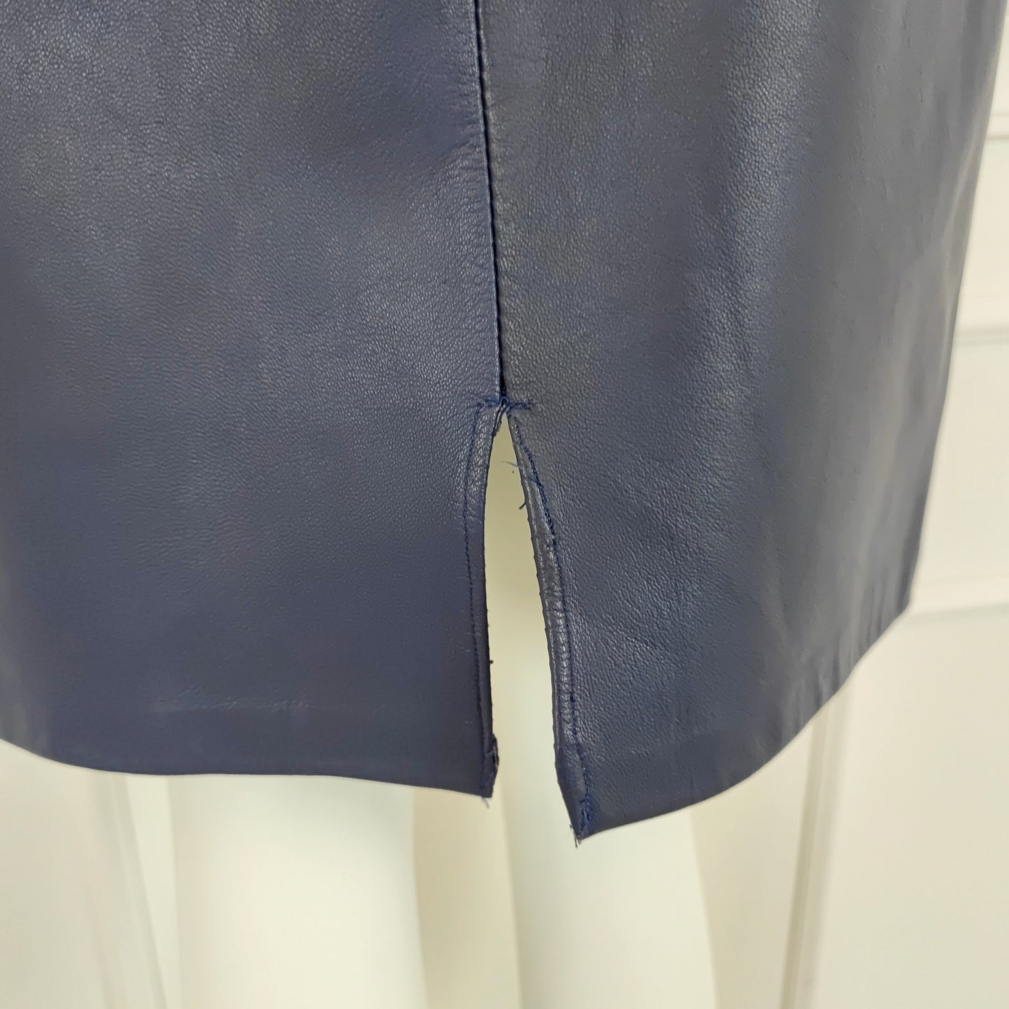 Gonna Yves Saint Laurent pelle blu