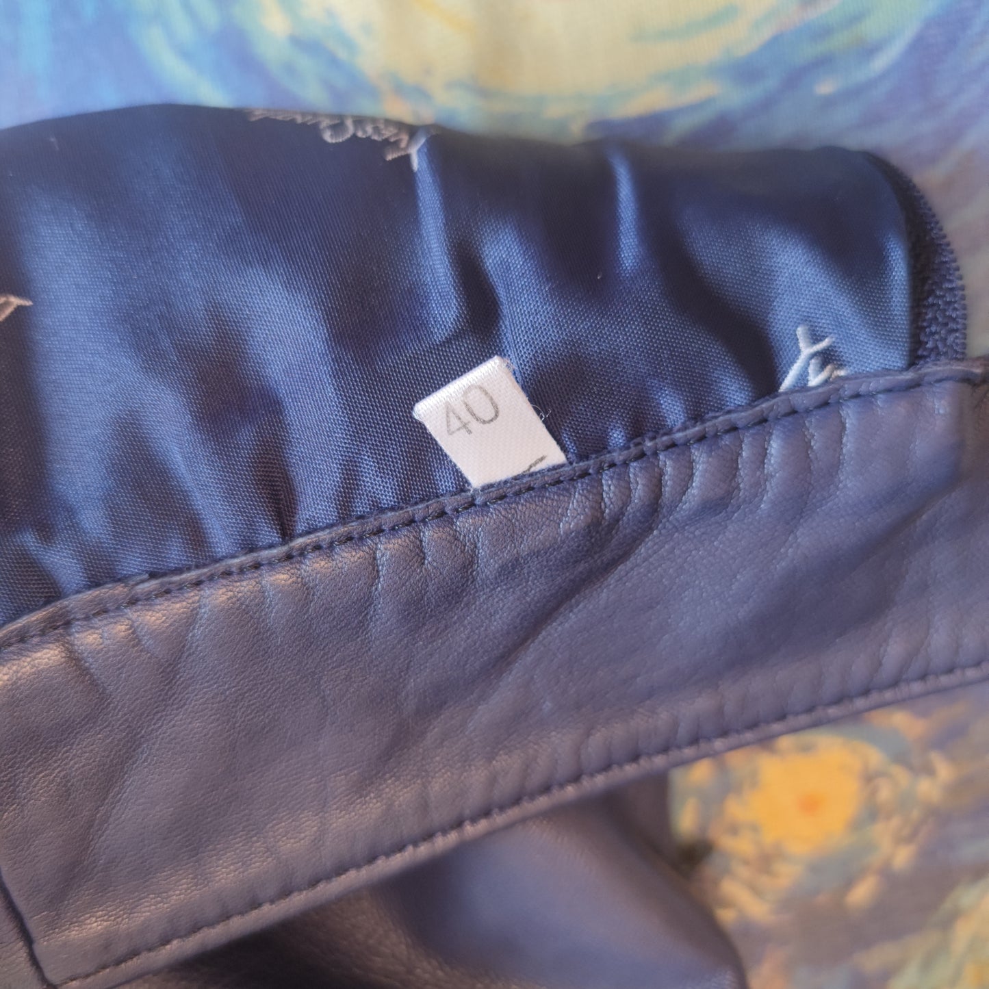 Gonna Yves Saint Laurent pelle blu