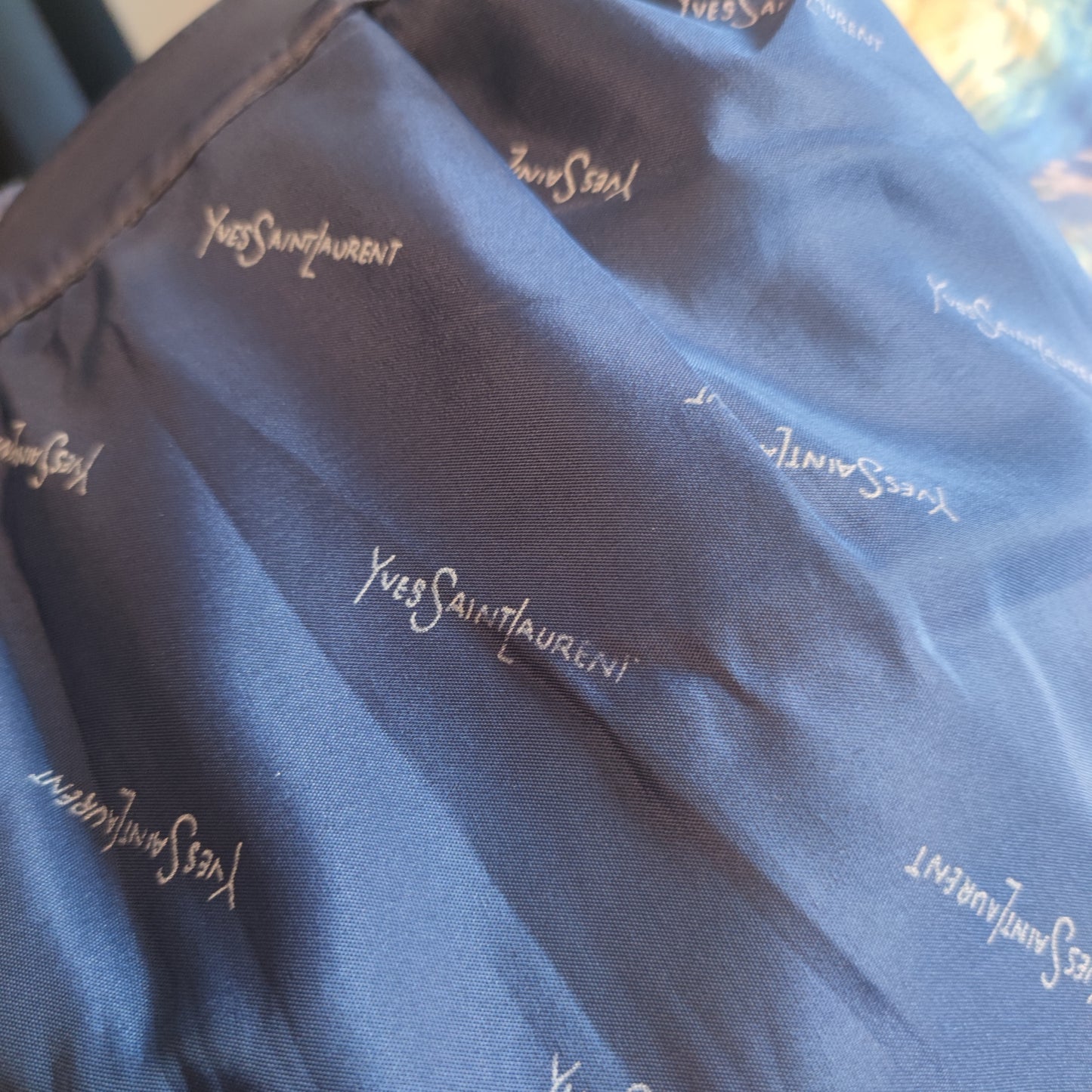 Gonna Yves Saint Laurent pelle blu