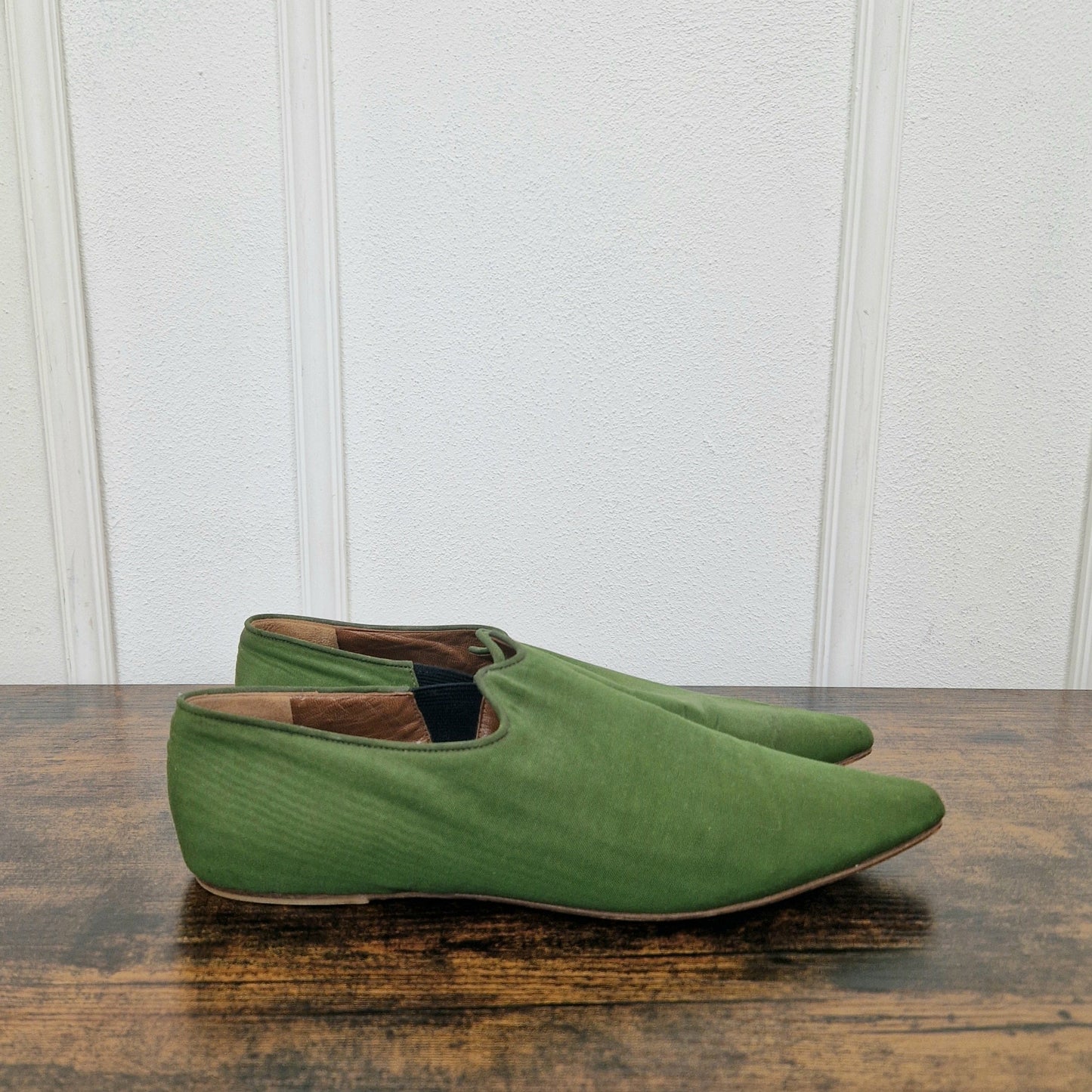 Scarpe Romeo Gigli tessuto verde