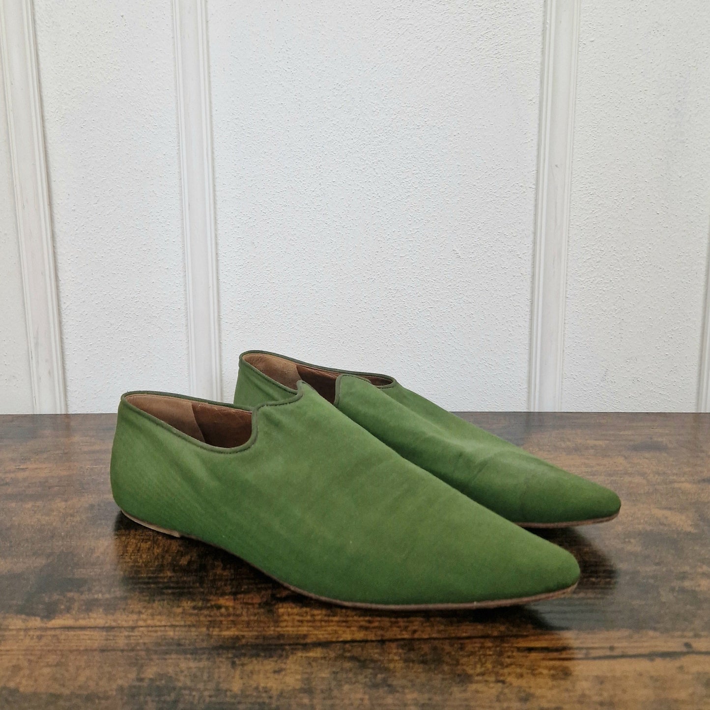 Scarpe Romeo Gigli tessuto verde