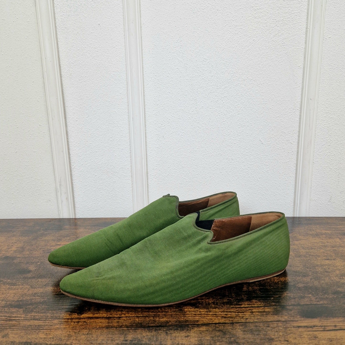 Scarpe Romeo Gigli tessuto verde