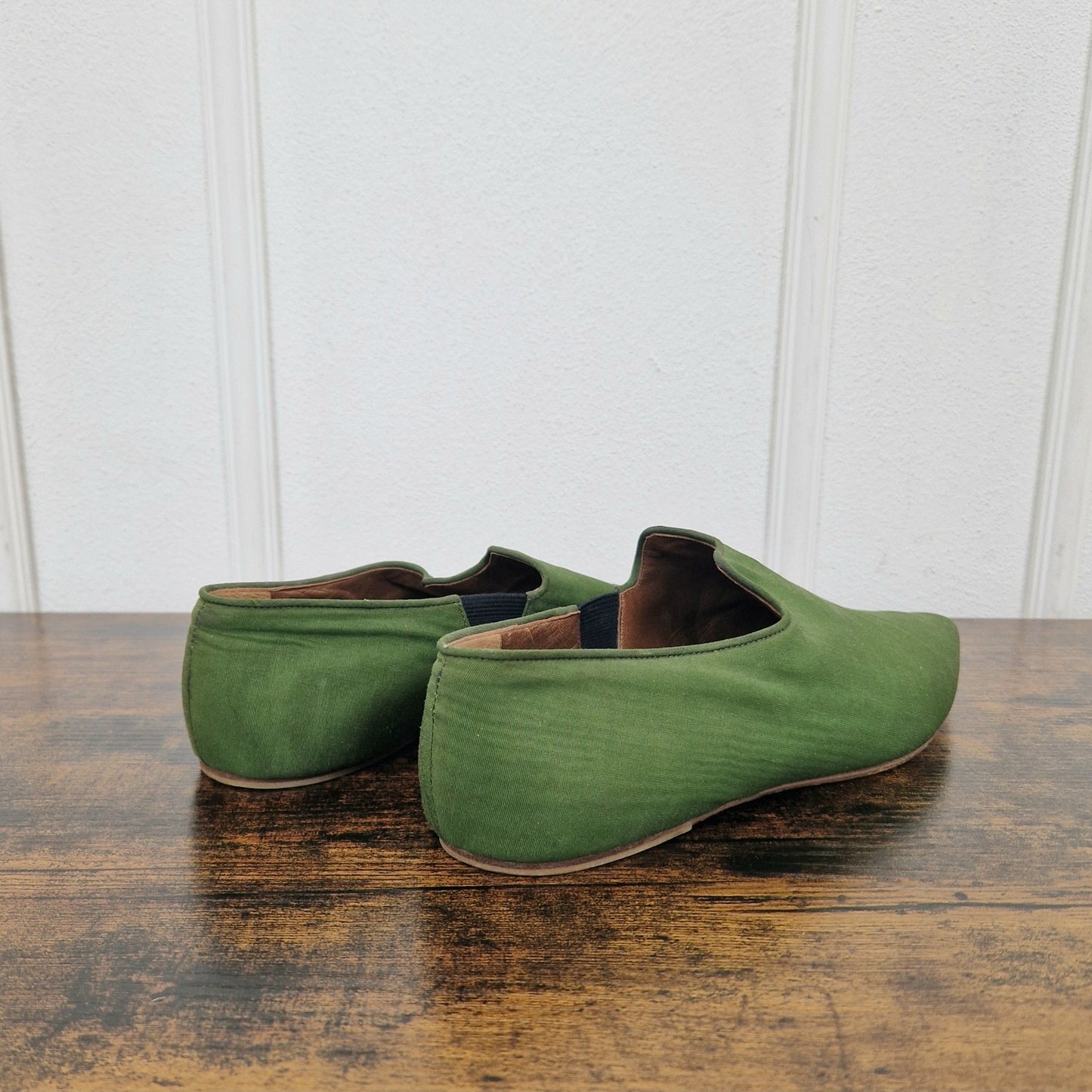 Scarpe Romeo Gigli tessuto verde