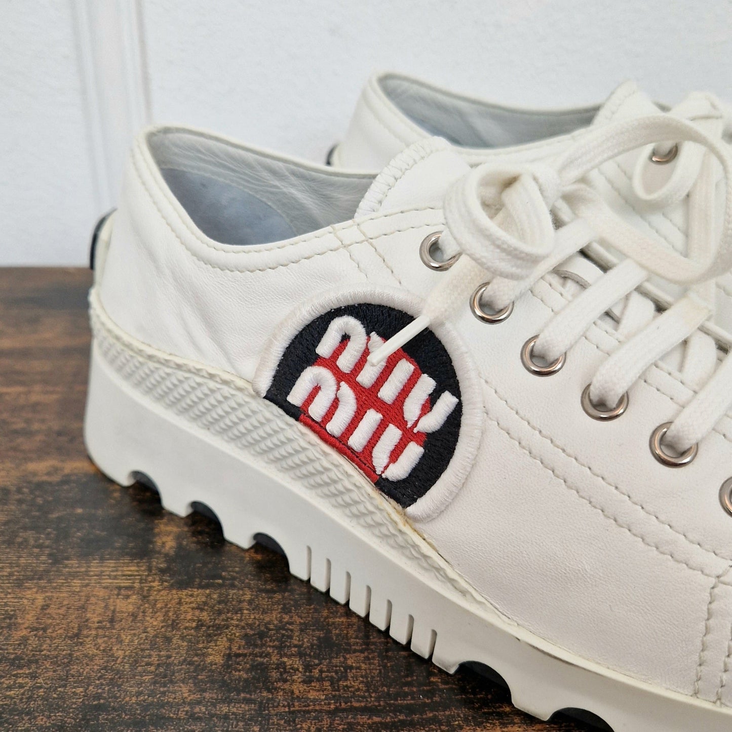 Miu Miu | Sneakers in pelle bianca