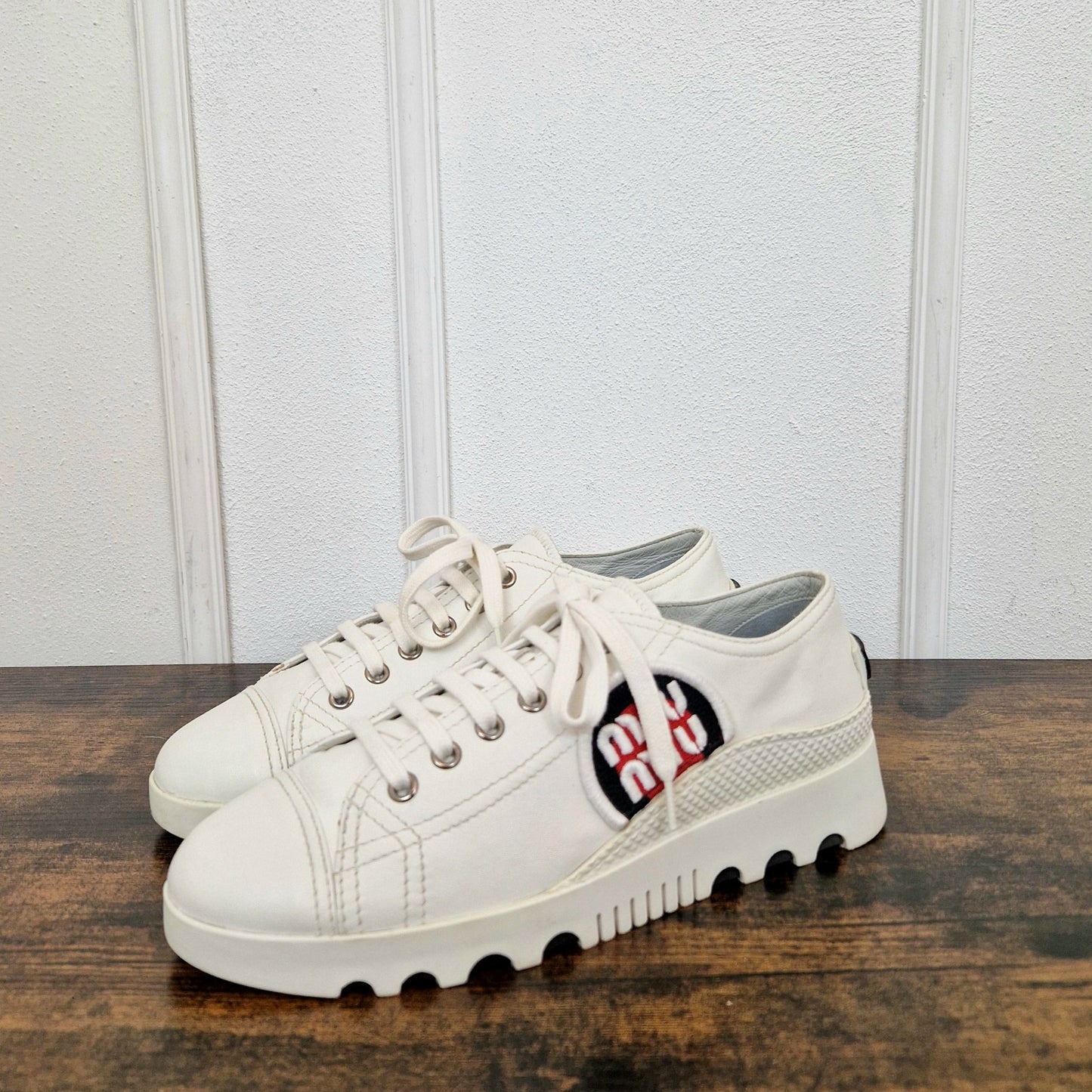 Miu Miu | Sneakers in pelle bianca