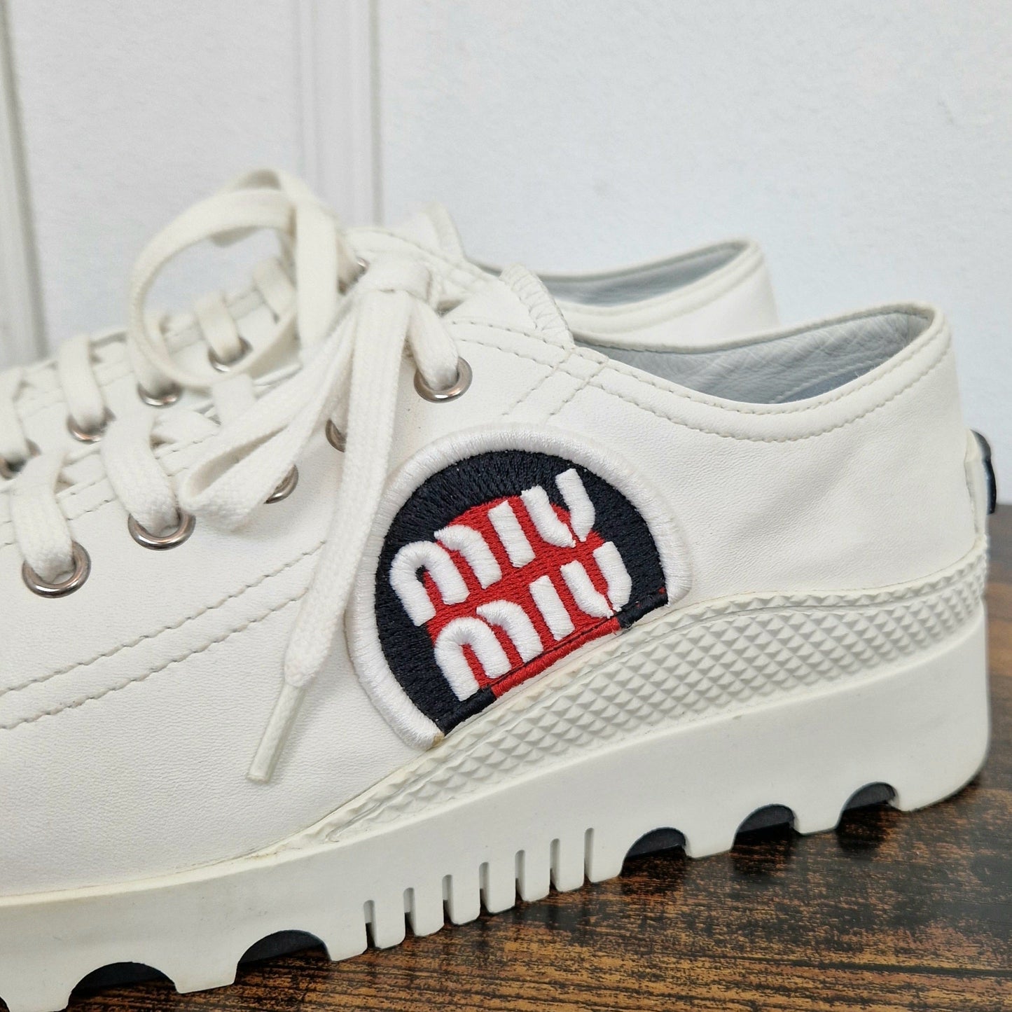 Miu Miu | Sneakers in pelle bianca