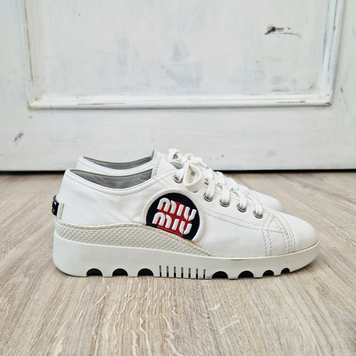 Miu Miu | Sneakers in pelle bianca