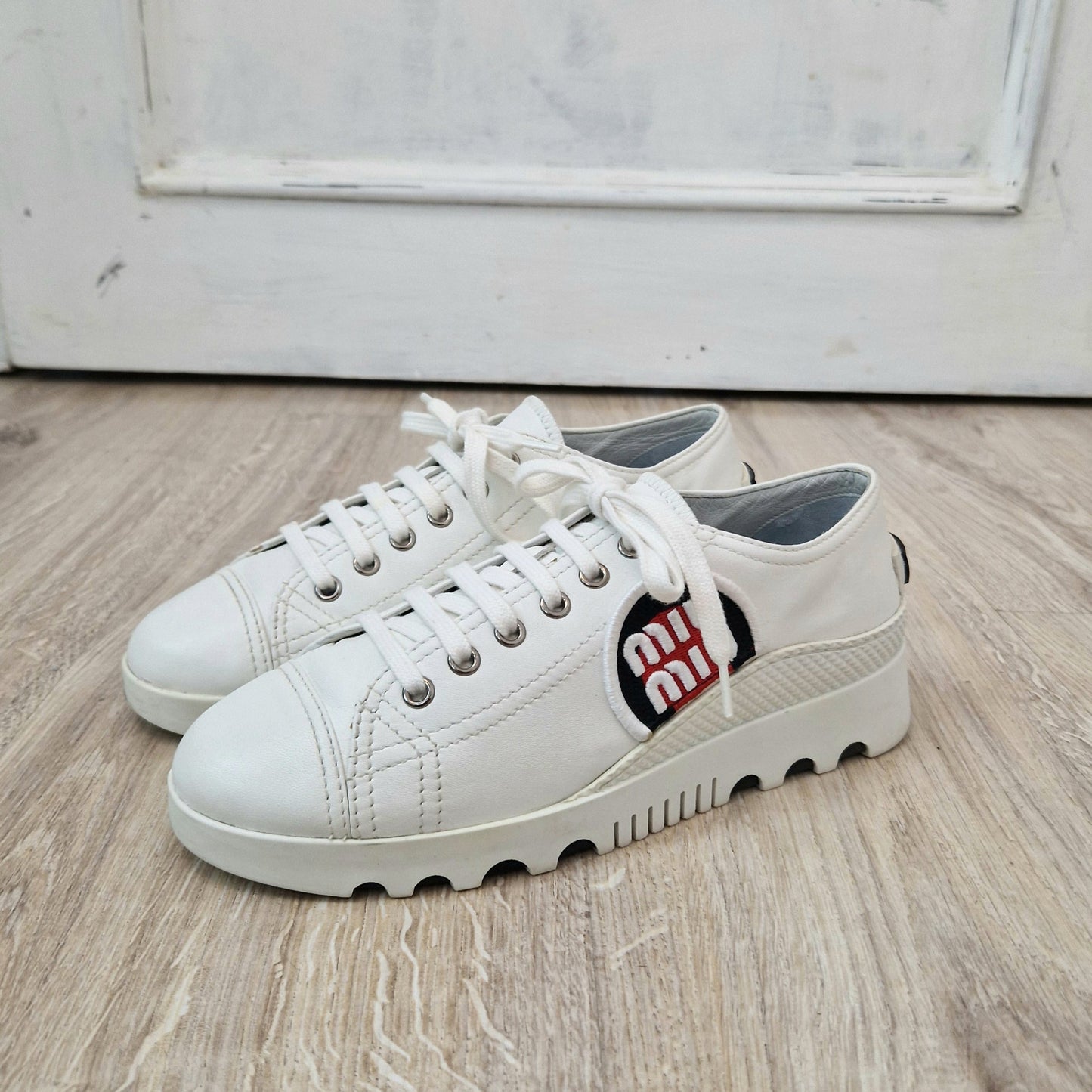 Miu Miu | Sneakers in pelle bianca