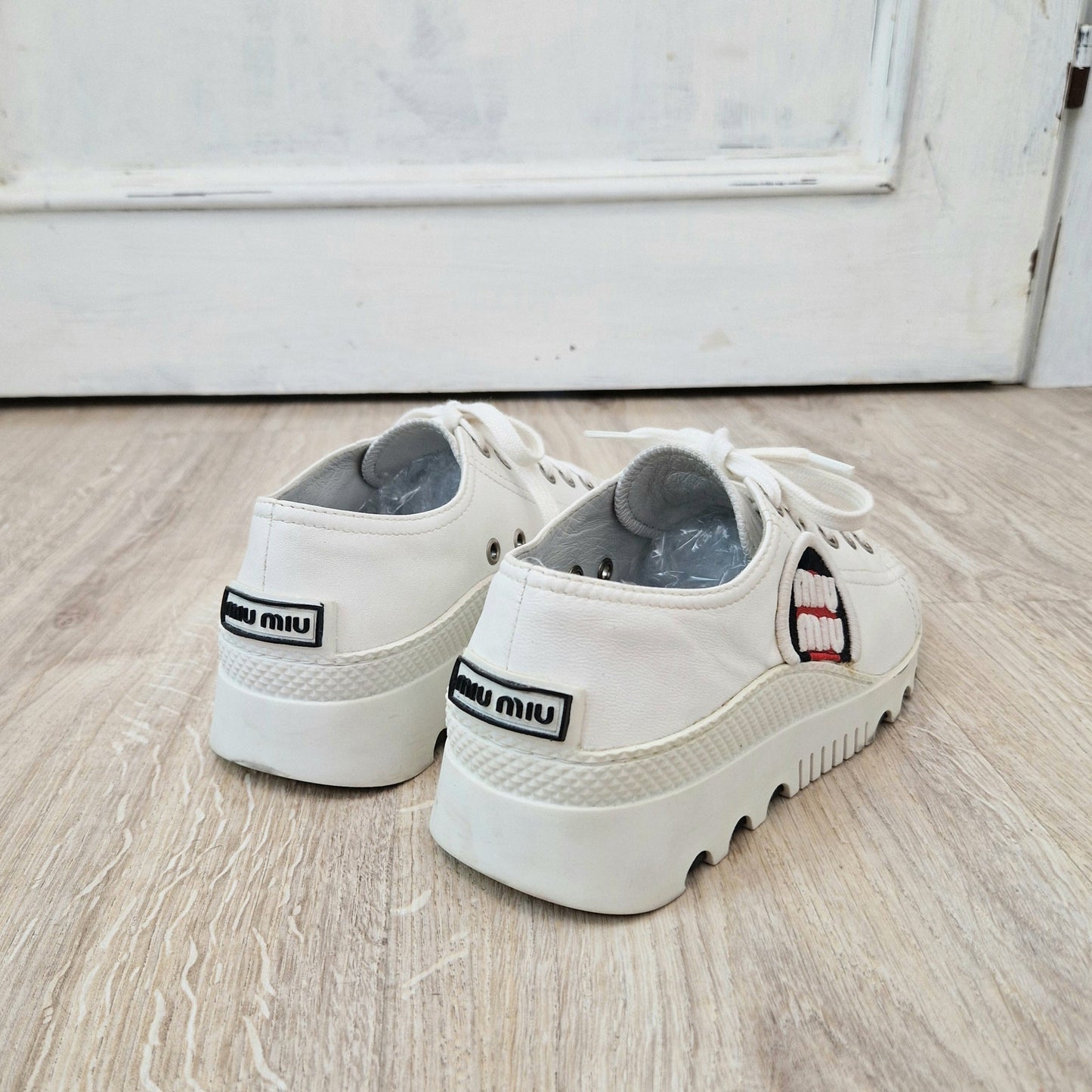 Miu Miu | Sneakers in pelle bianca