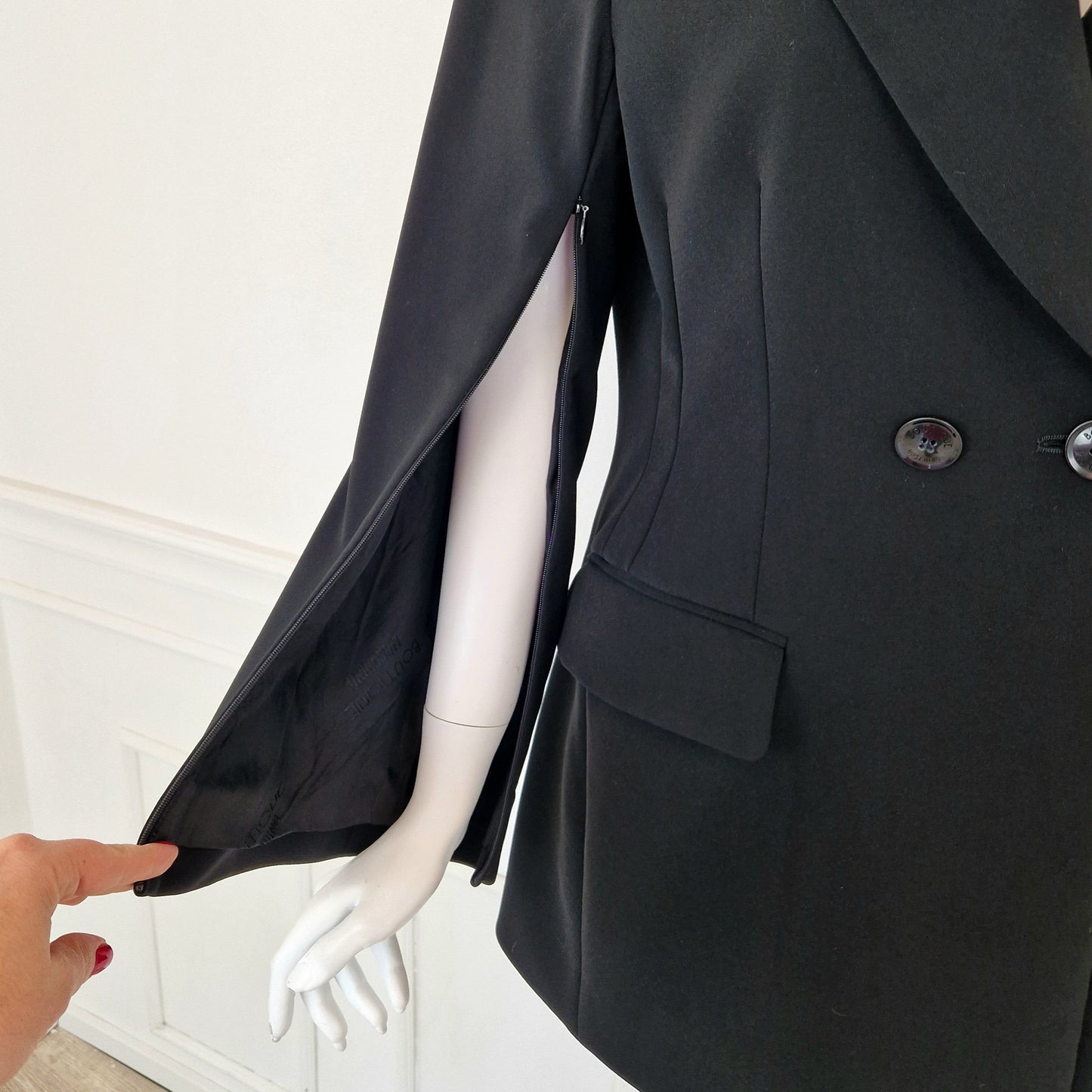 Moschino Boutique | Blazer nero con cerniere