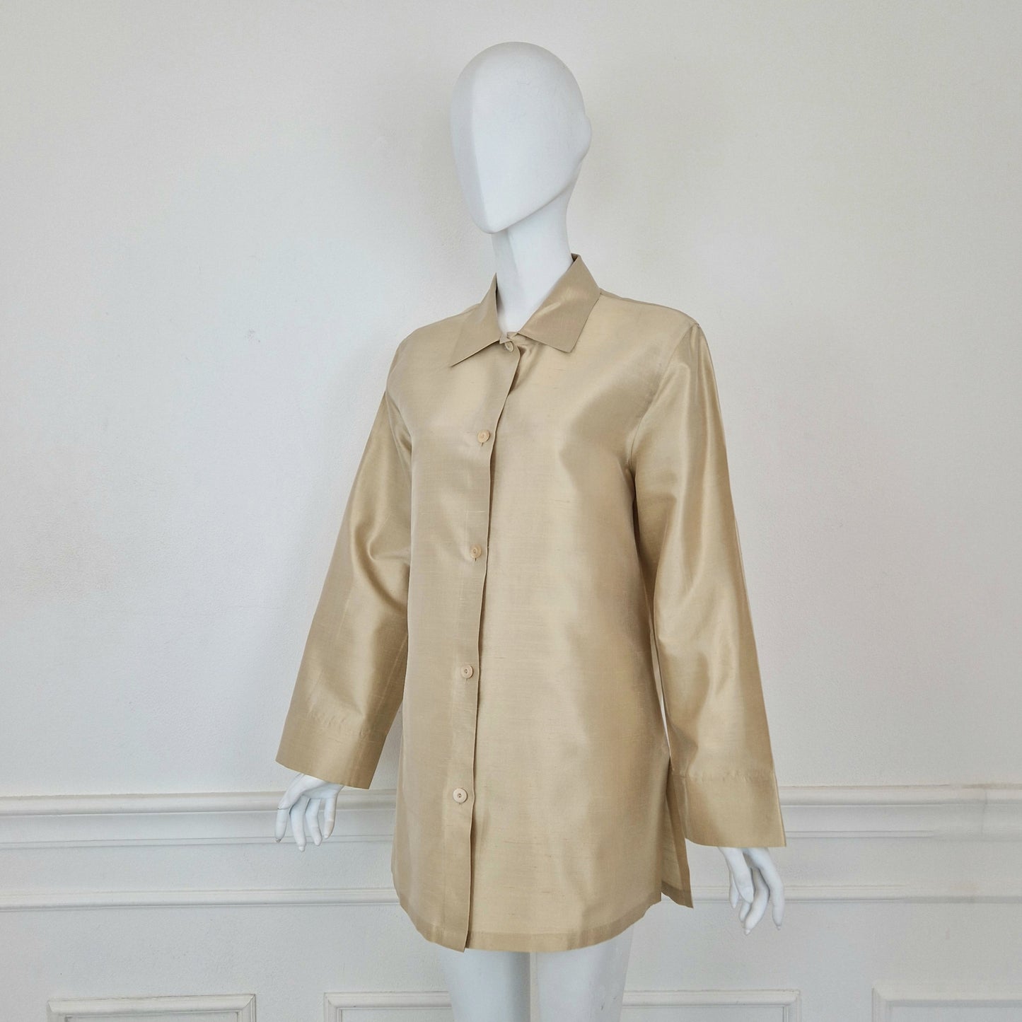 Max Mara | Camicia beige pura seta