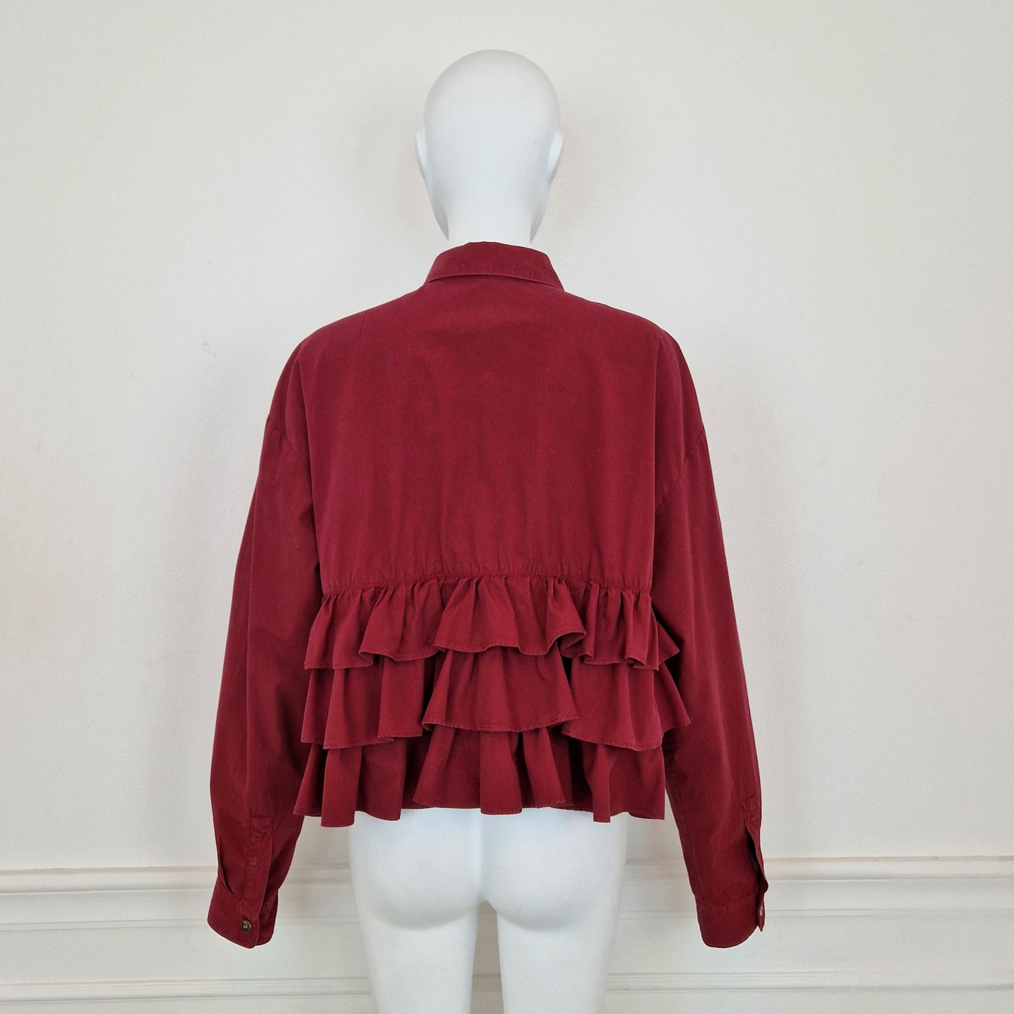 Romeo Gigli | Camicia bordeaux con balze