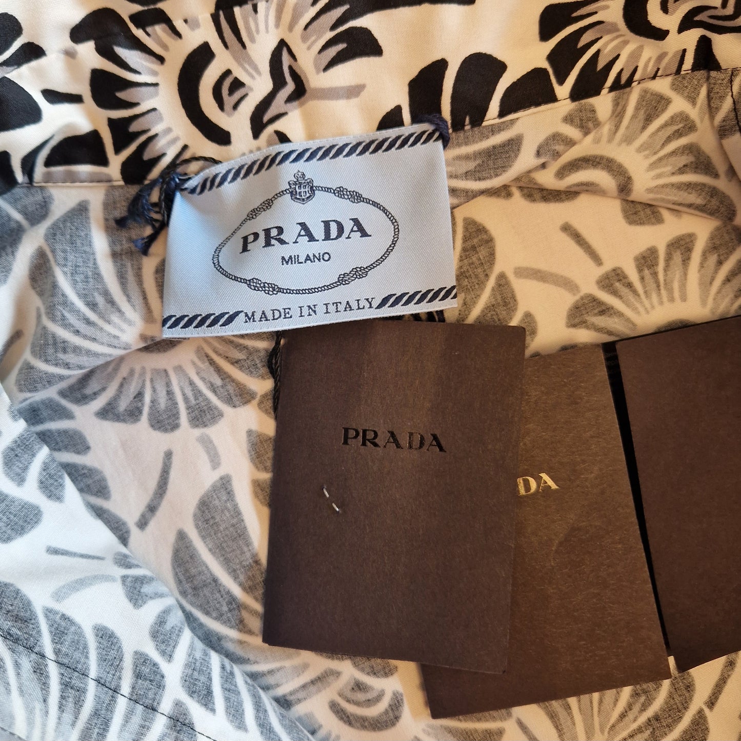 Prada | Abito in cotone bianco e nero